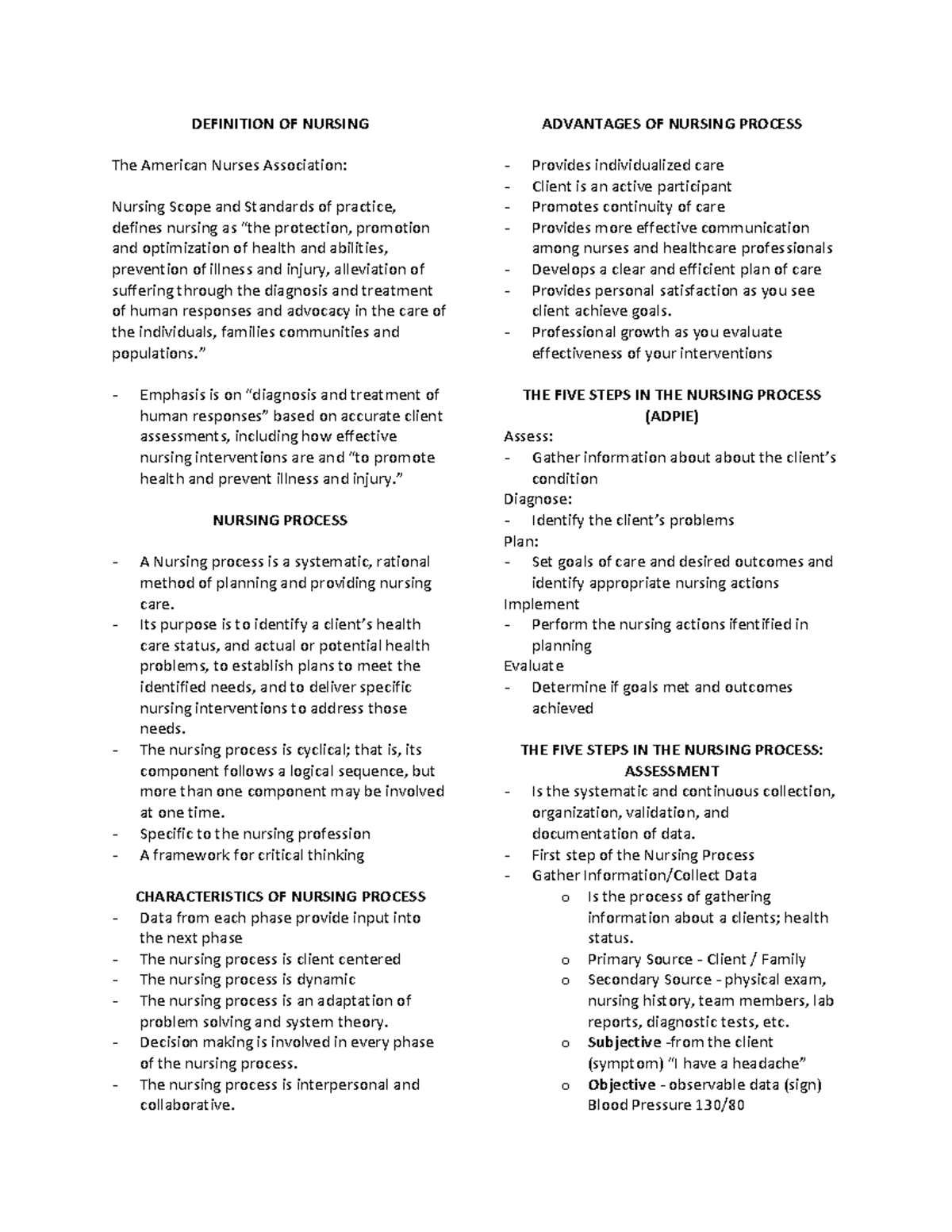 NCP: Nursing Process Overview - Assessment, Diagnosis, & Evaluation ...