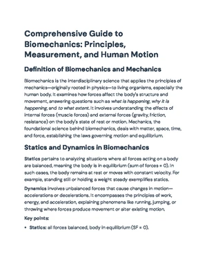 Biomechanics - Study Notes & Assignments - Studocu
