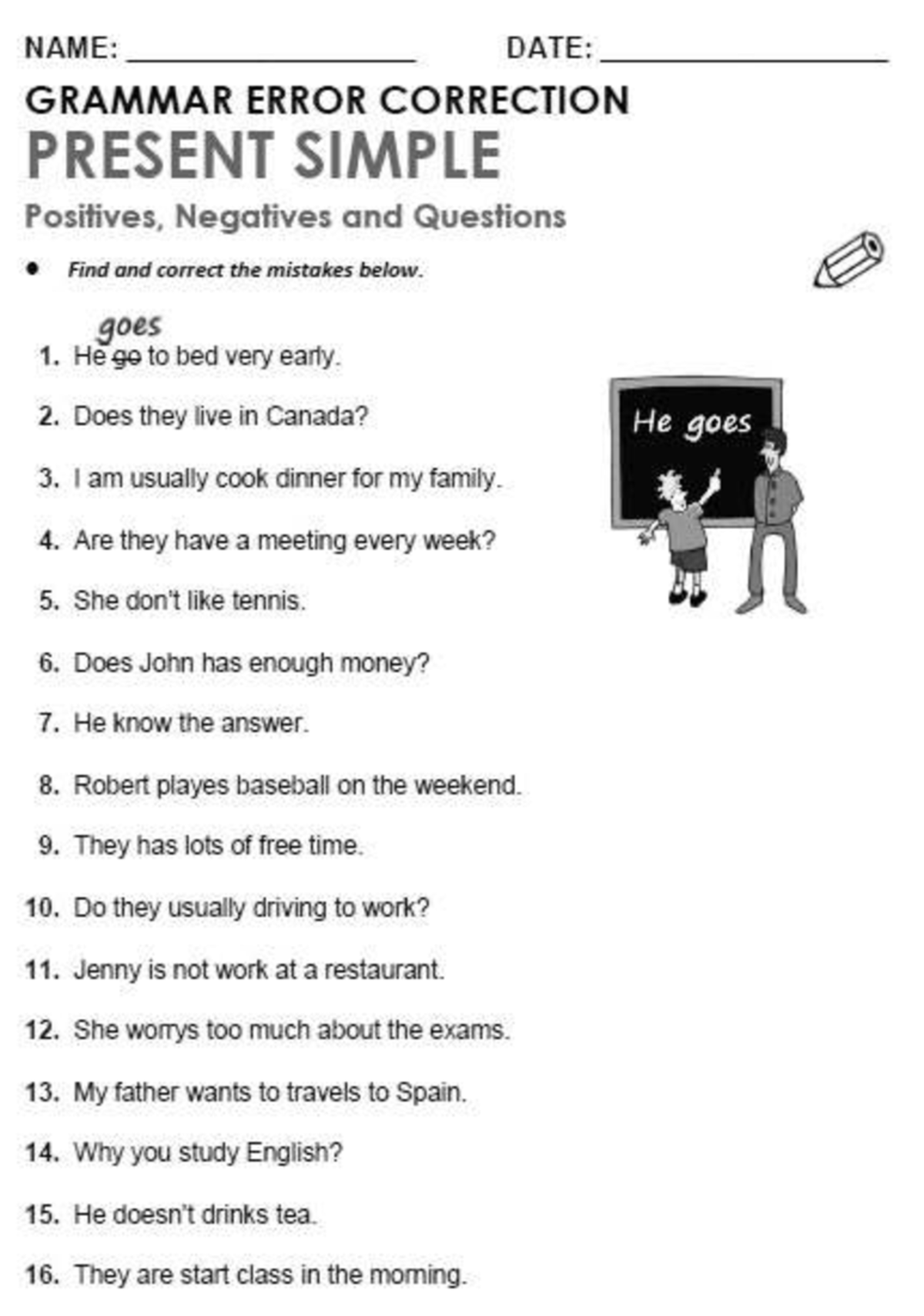 C1 Homework: Present Simple Grammar Error Correction Exercises - Studocu
