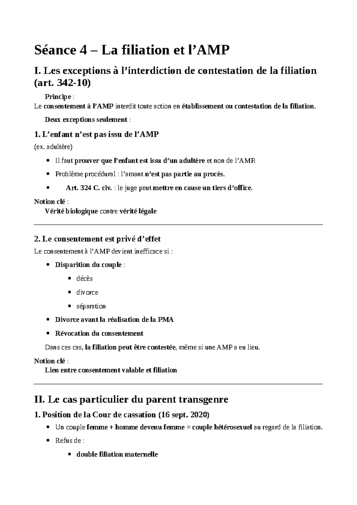 Df 4 Simplifié - Filiation et Contestation en Droit de la Famille - Studocu