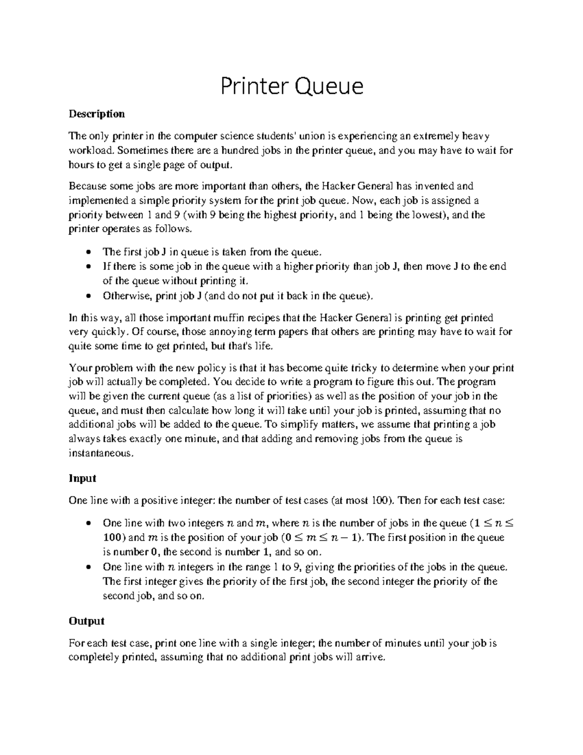 21 - printer queue question recommend to use dynamatic array - Printer ...