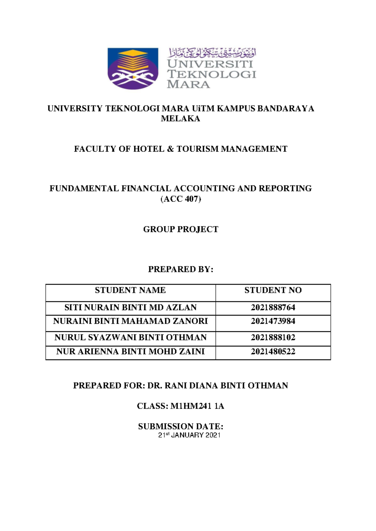 ACC407 - Final Project on Sole Trading Business Accounting - Studocu