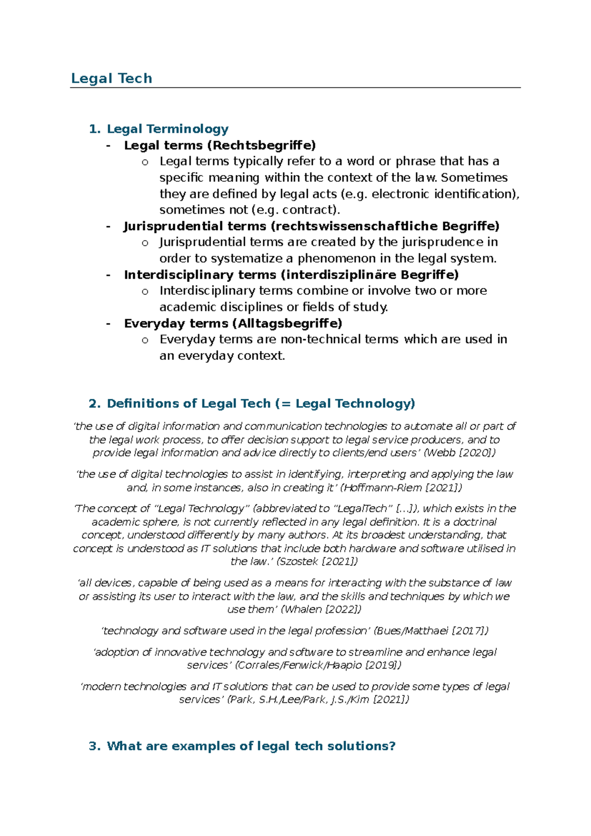 Legal Tech 1: Understanding Legal Terminology and Applications (SOM ...