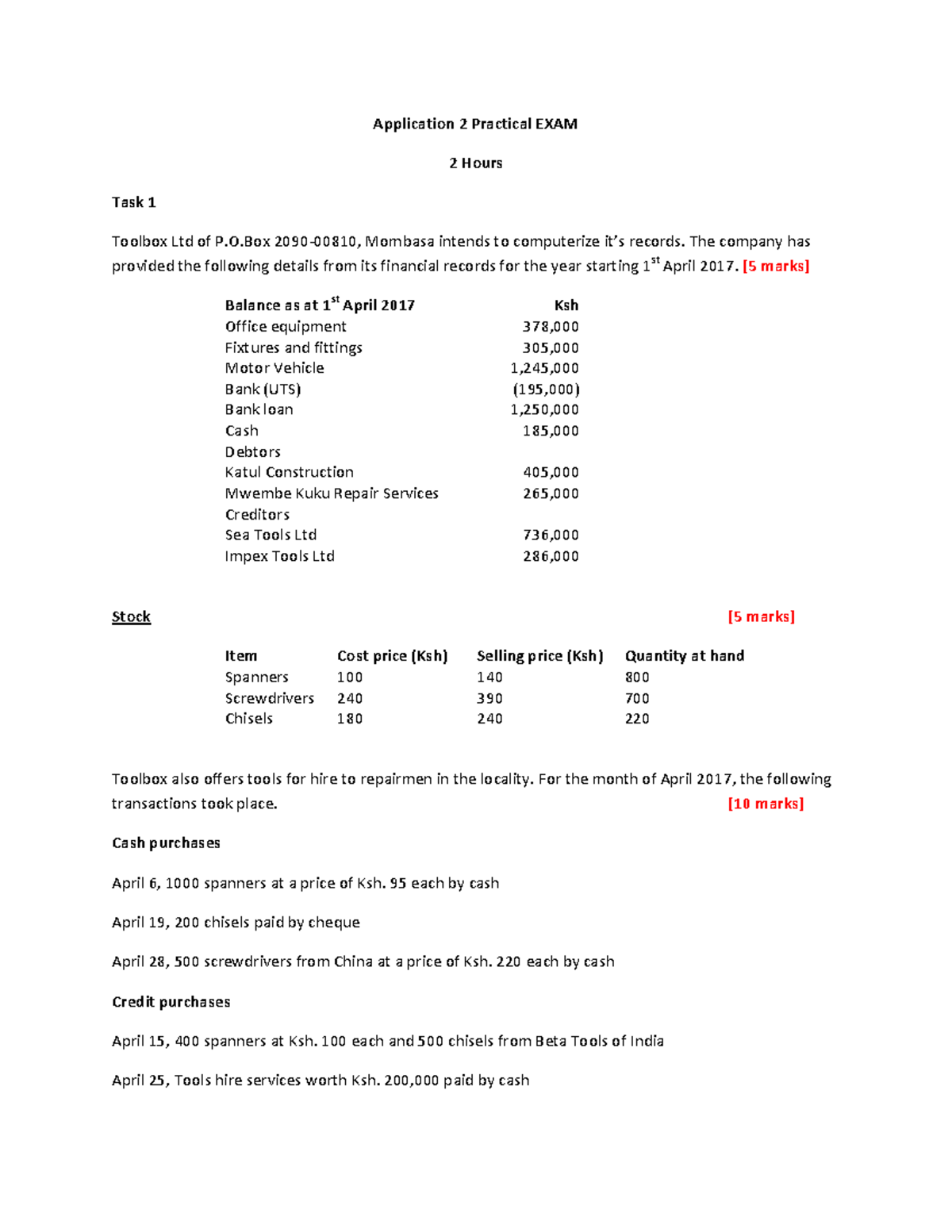 Application 2 Practical Exam: Financial Records & CAD Tasks - Studocu