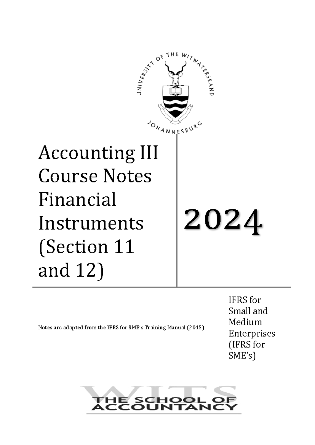 S11 & S12 Financial Instruments Course Notes and Solutions for Lectures ...