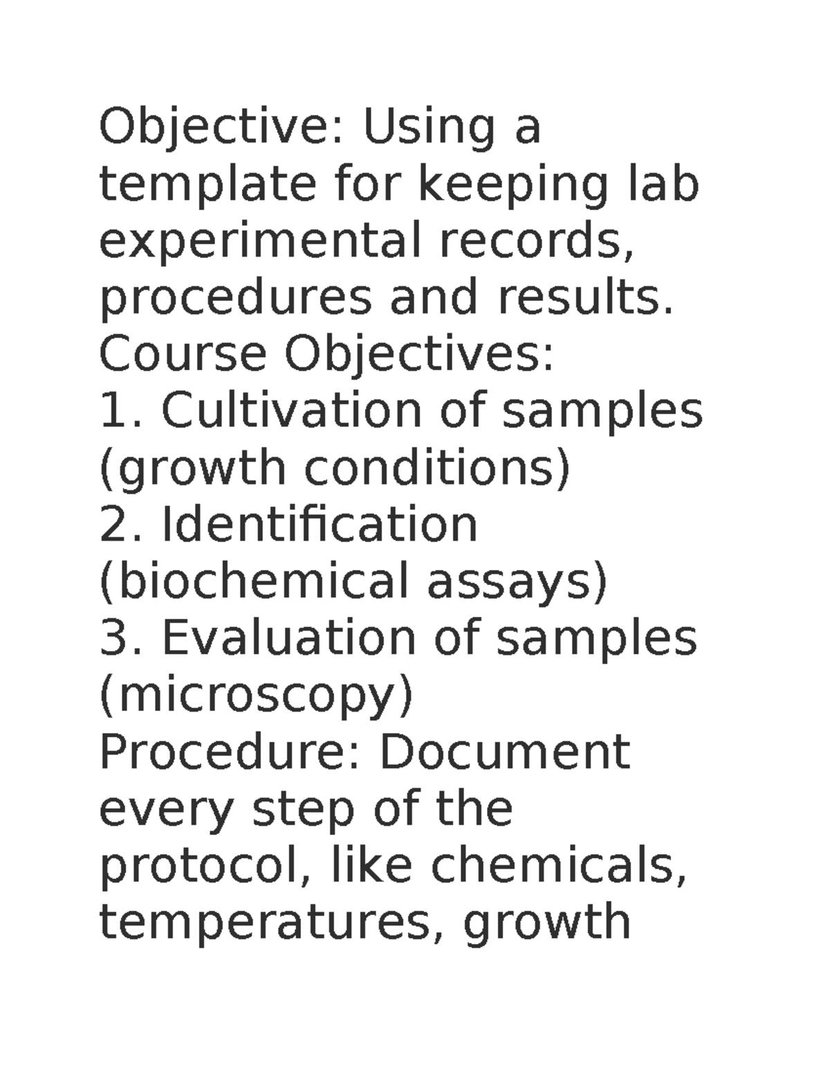 Lab 1 Notebook - Objective: Using a template for keeping lab ...