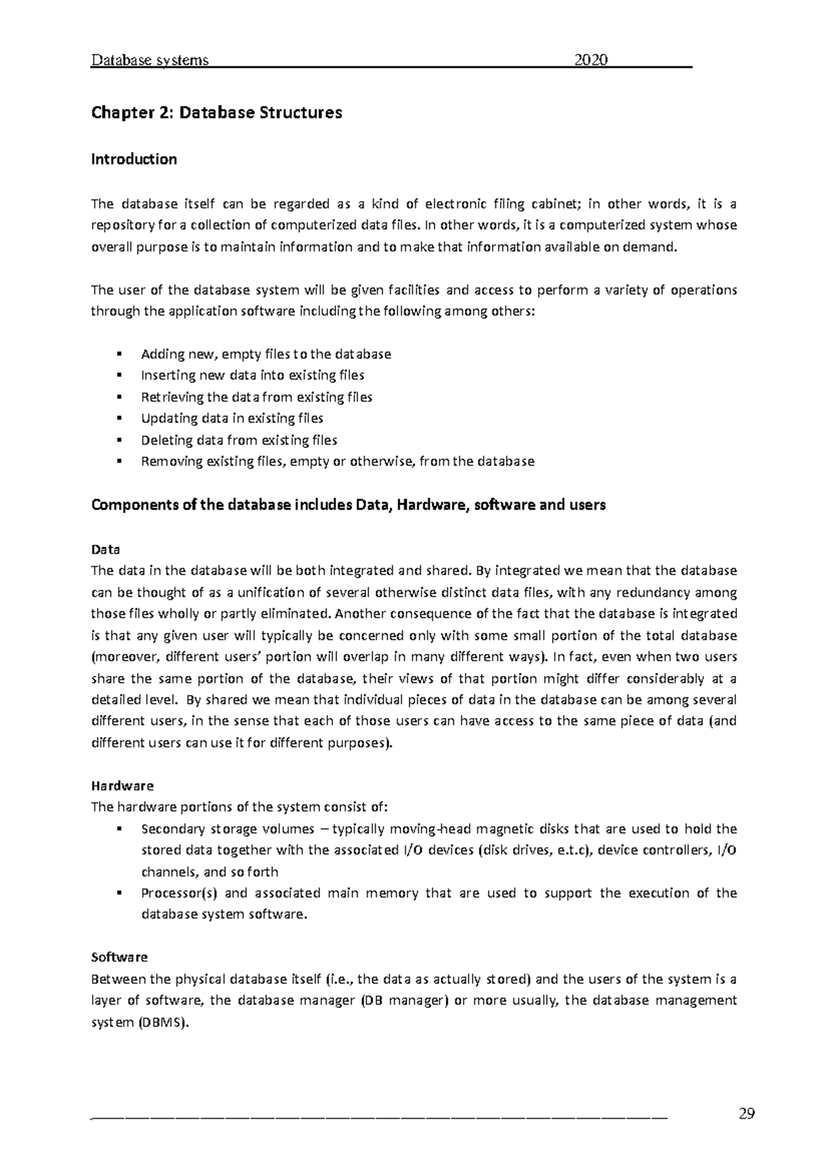Chapter 2 - Database Structures: Essential Notes and Concepts - Studocu
