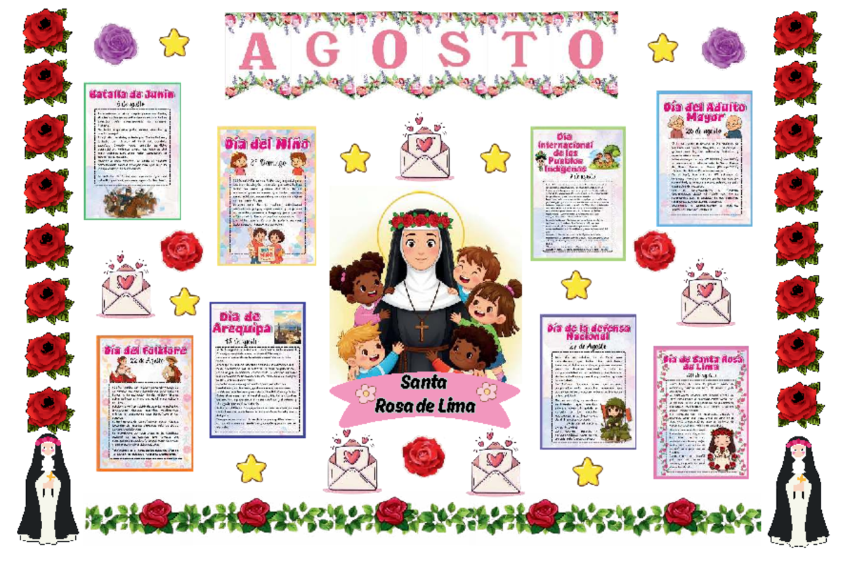 Periódico Mural de Agosto: Celebraciones y Conmemoraciones en Perú - Document Preview
