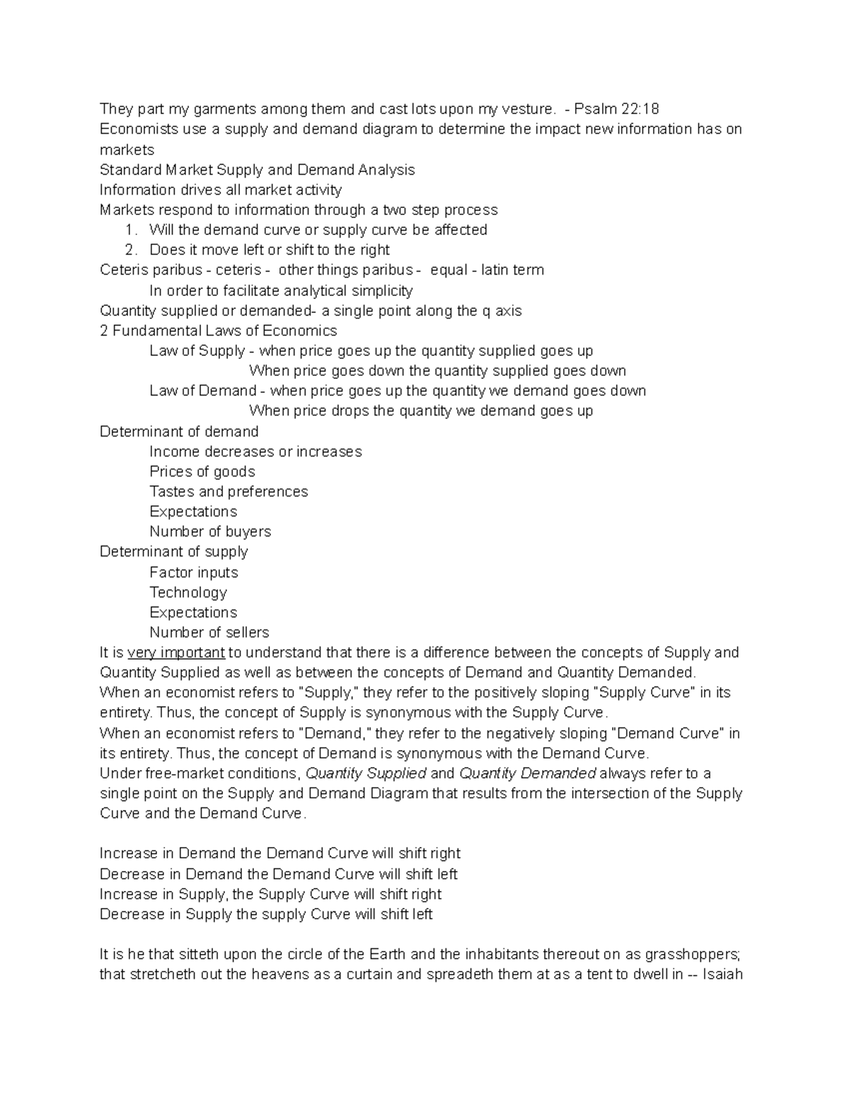 Macro Notes 5 - Supply and Demand Analysis (Econ 101) - Studocu