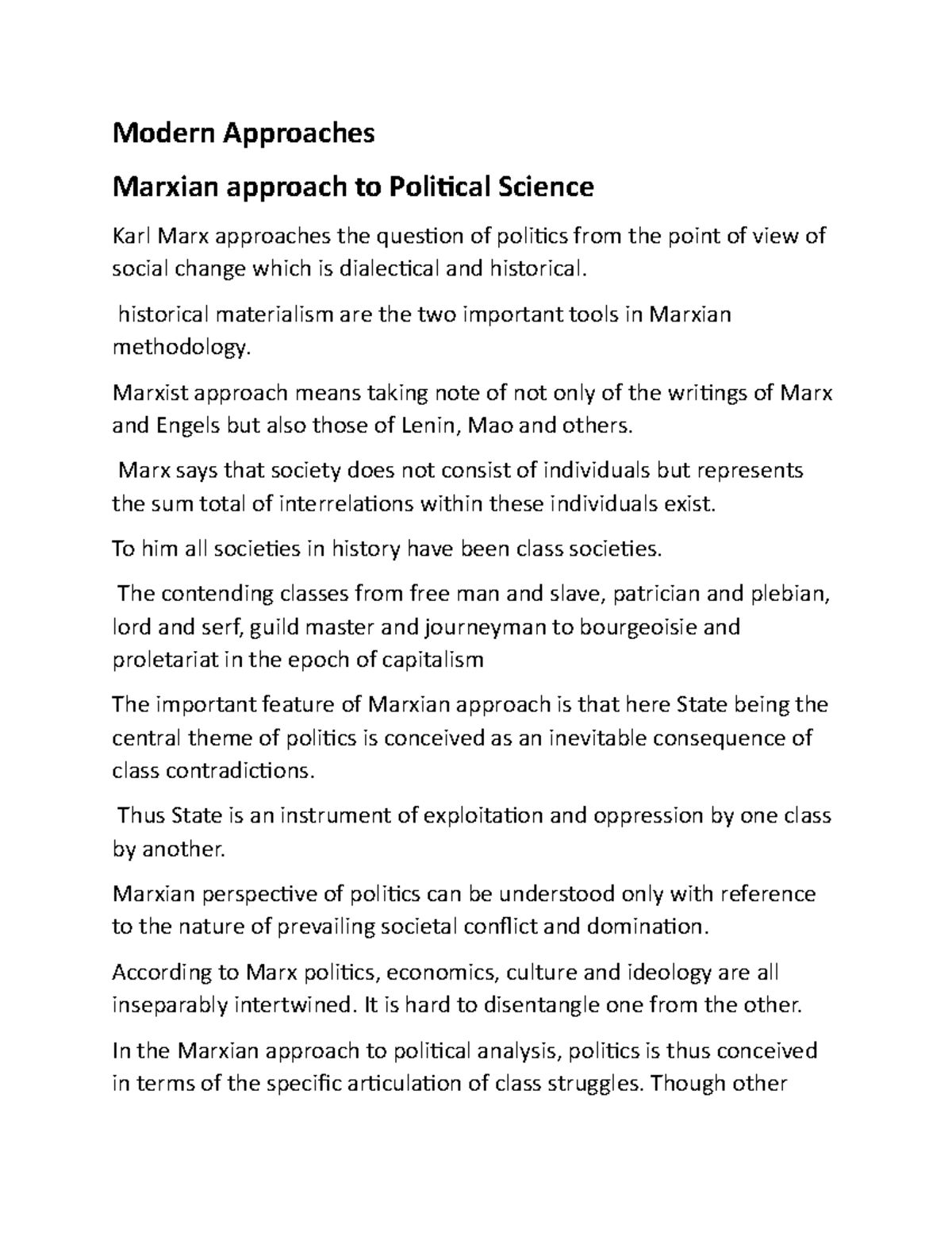 Marxism Perspective