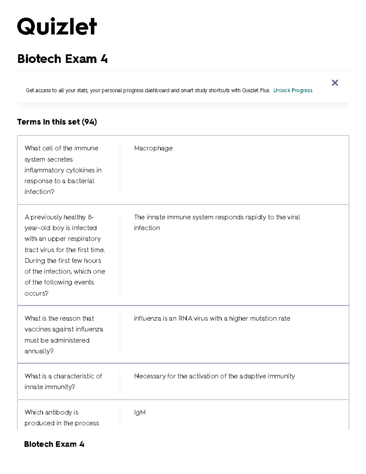 Biotech BIOL 305 Exam 4 Flashcards for Quizlet Review - Studocu