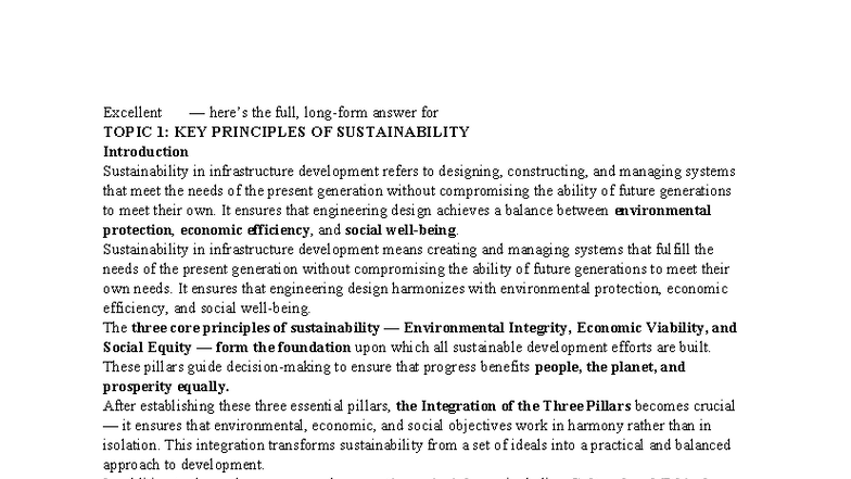 SID-UNIT-1 - Key Principles of Sustainability in Infrastructure Design ...