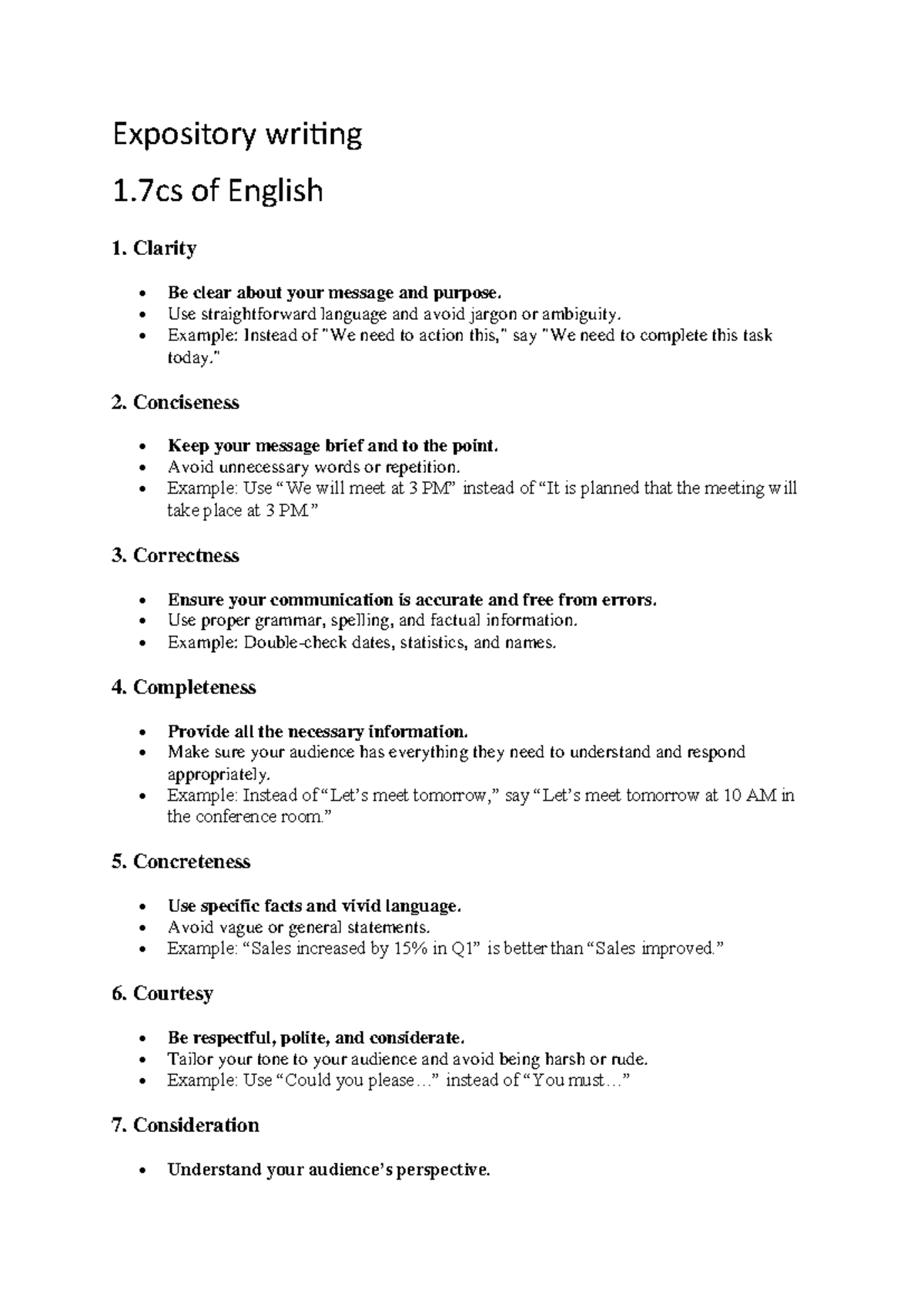 Expository Writing 1.7CS: Midterm Notes on Clarity and Proofreading ...