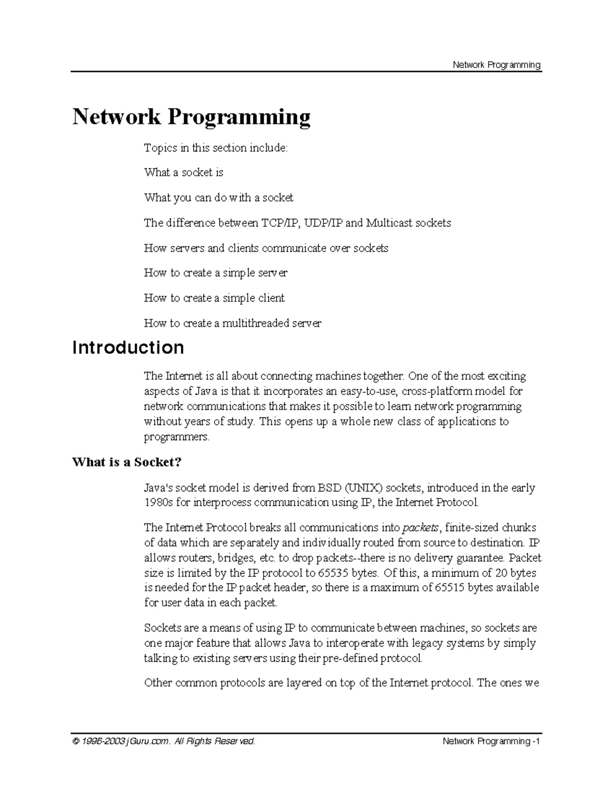 Java Sockets & Network Programming: Essential Revision Notes - Studocu