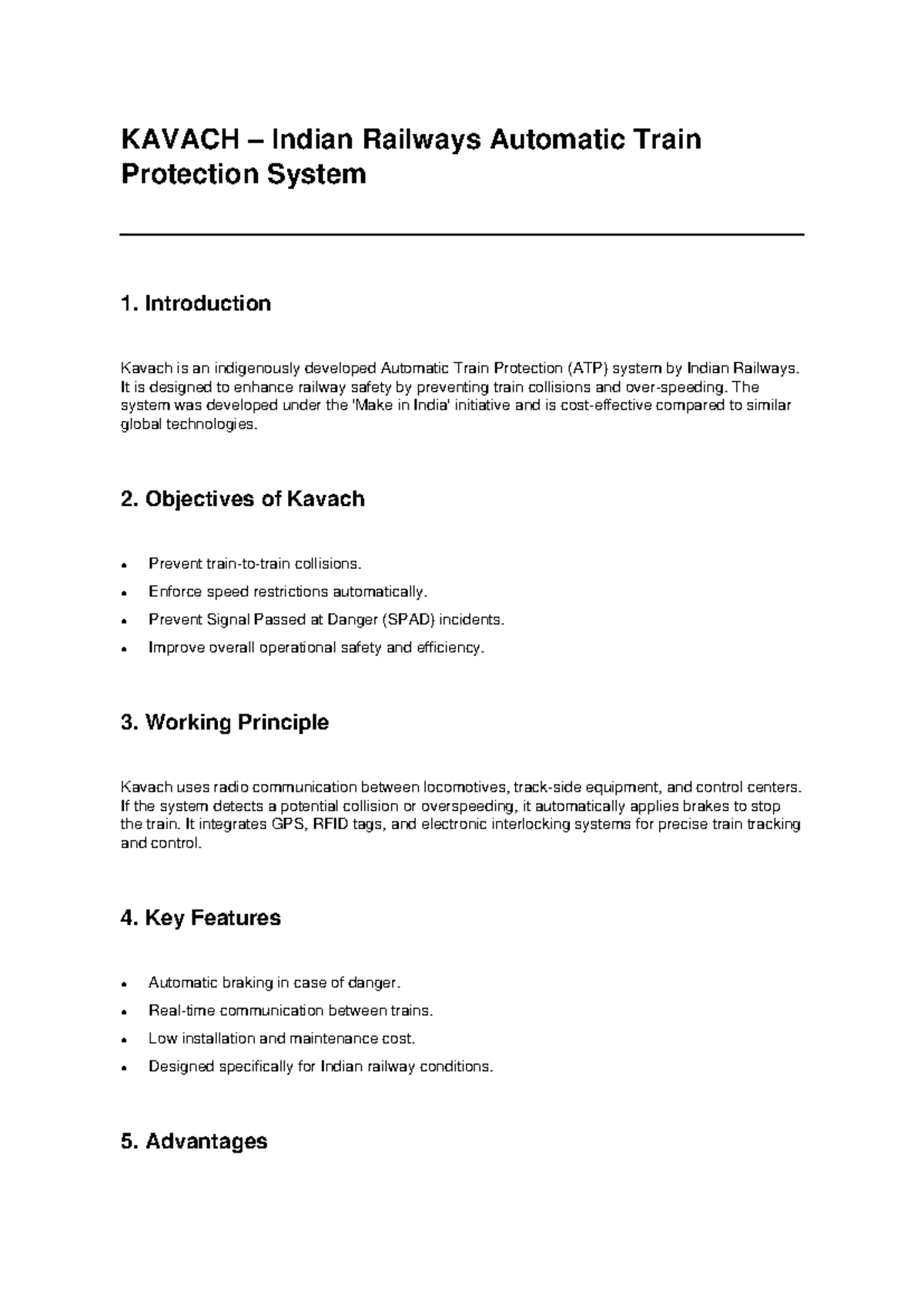 KAVACH: Indian Railways Automatic Train Protection System Overview ...