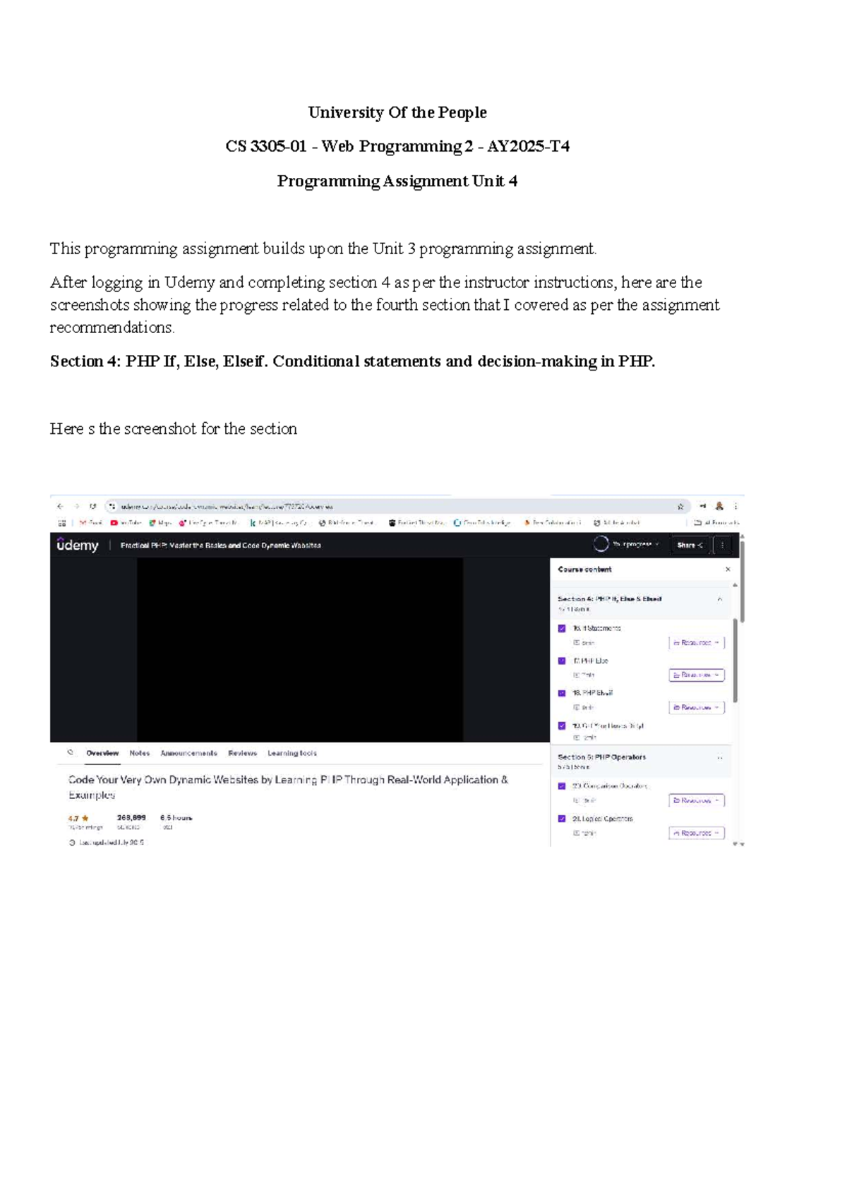 University Of the People CS Web Programming 2 Assignment Unit 4 - Studocu