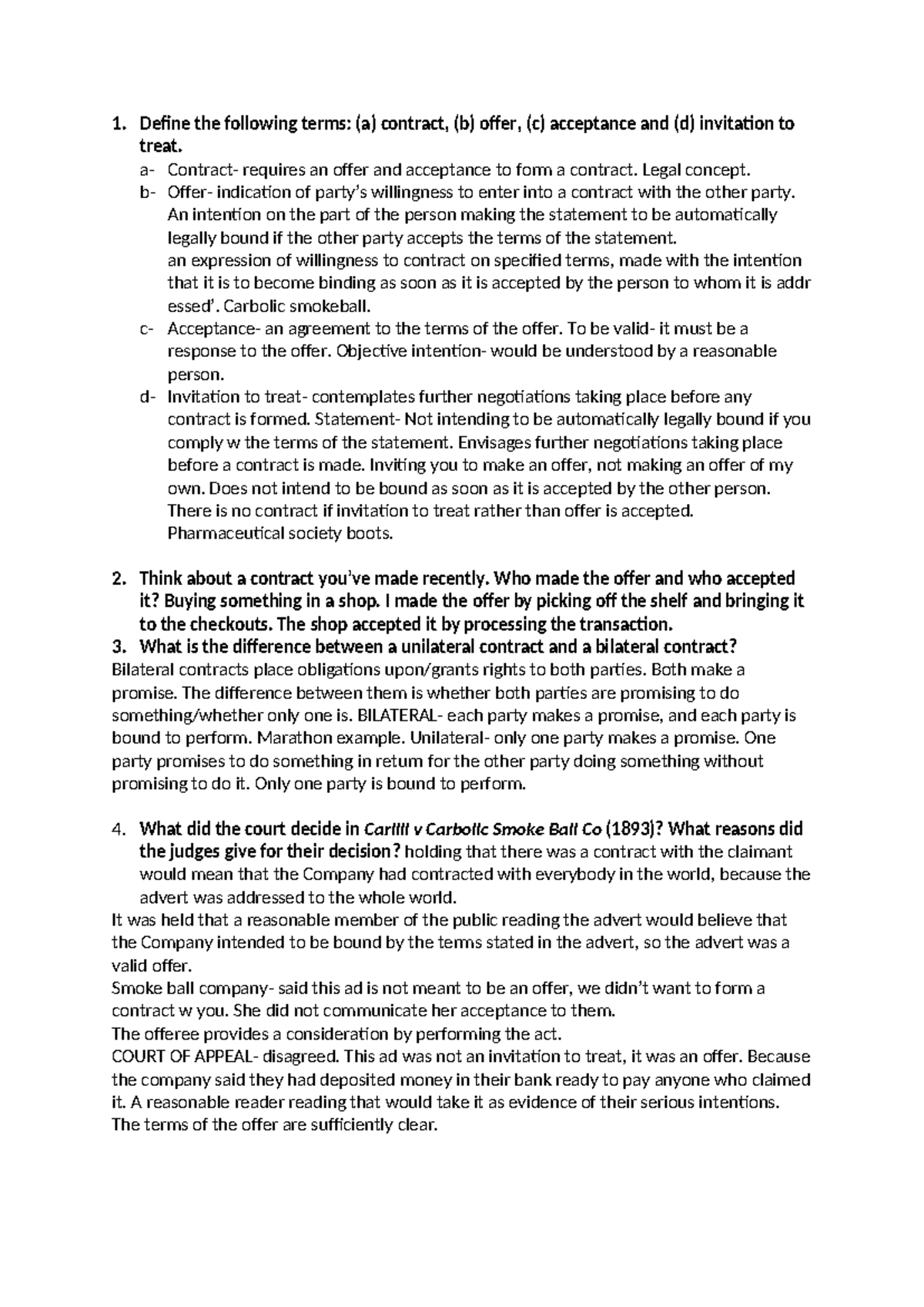 Contract Law: Key Concepts of Offer, Acceptance, and Consideration ...