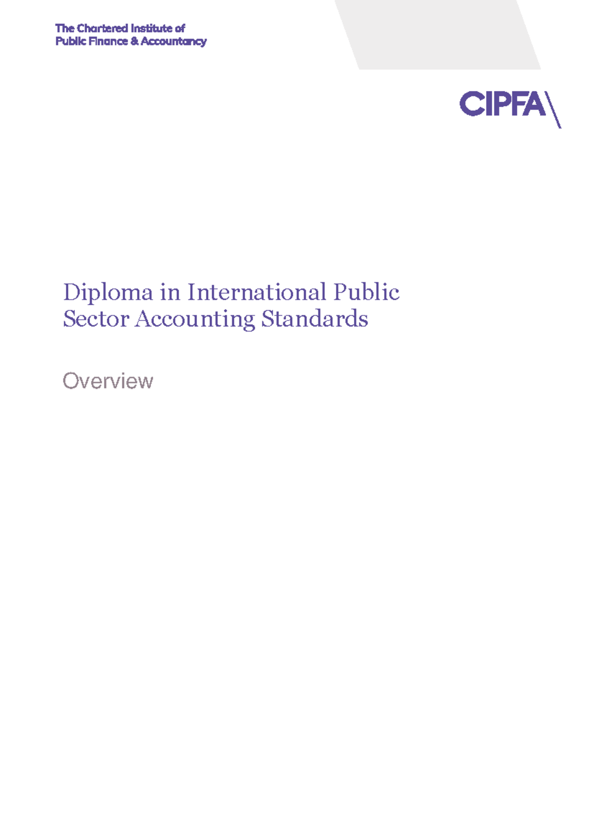CIPFA DIP Overview: International Public Sector Accounting Standards ...