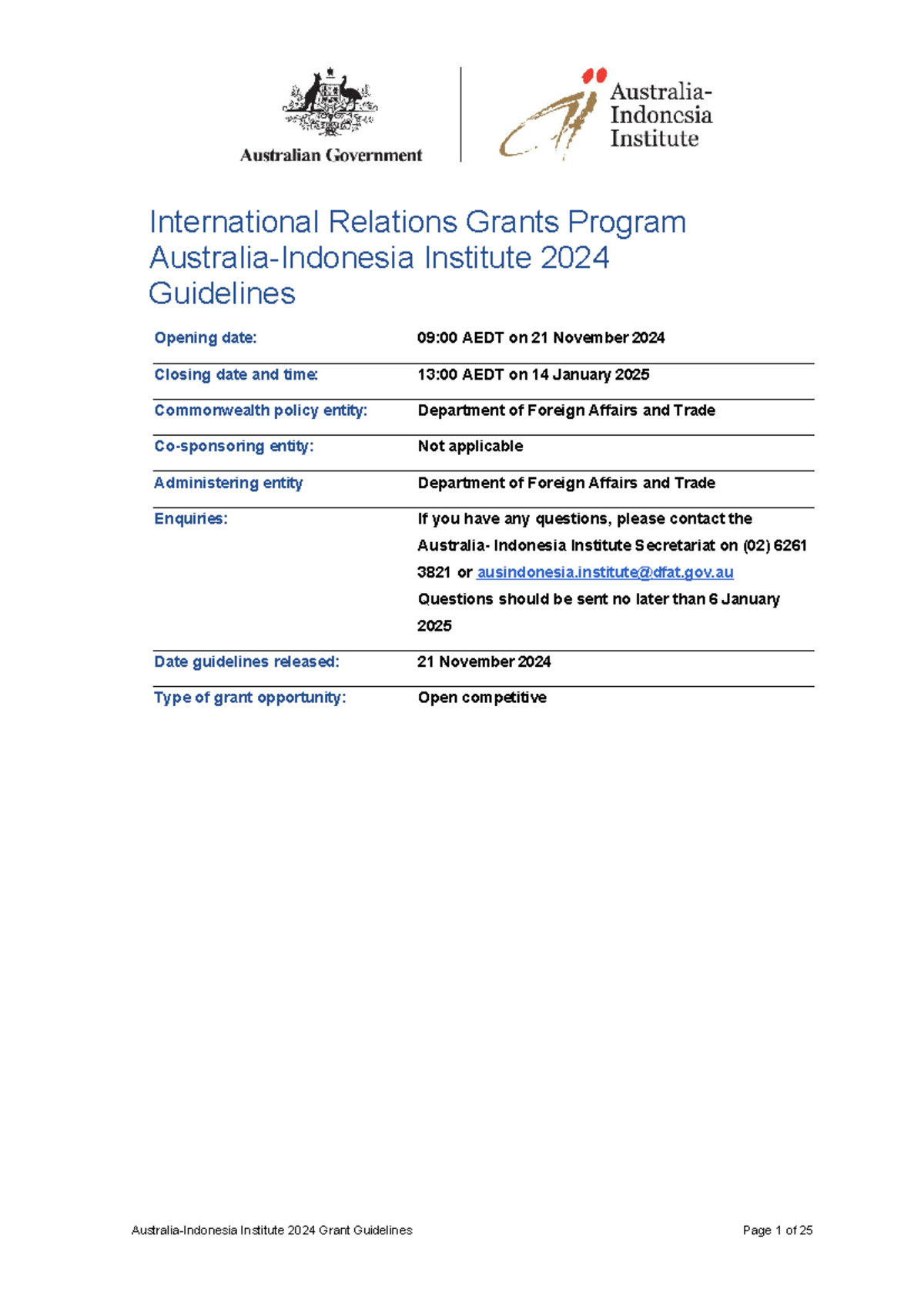 AII 2024 Grant Guidelines: International Relations Grants Program - Studocu