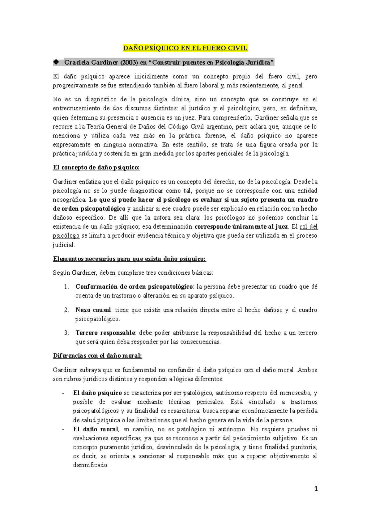 DAÑO PSÍQUICO Y VIOLENCIA DE GÉNERO EN EL FUERO CIVIL (TP2) - Studocu