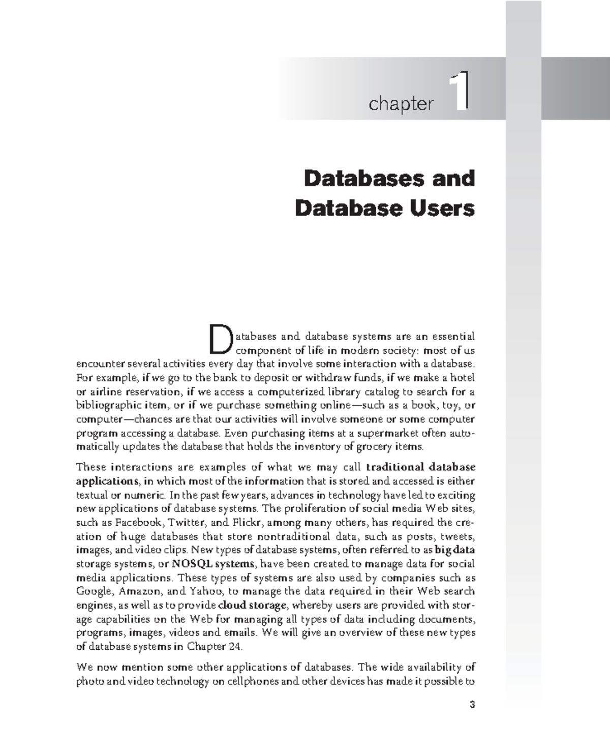 Fundamentals of Database Systems - Chapter 1 Overview - Studocu