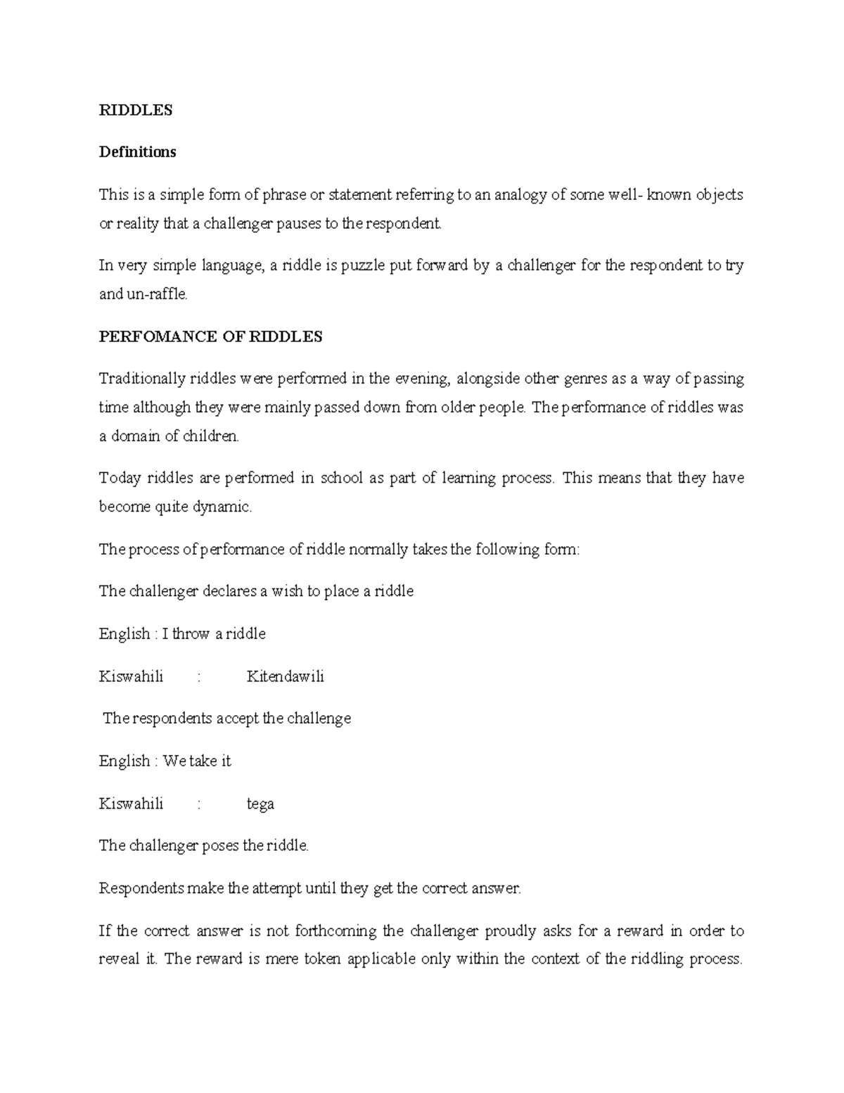 Topic 3 - Riddles: Theory, Classification, and Functions - Studocu