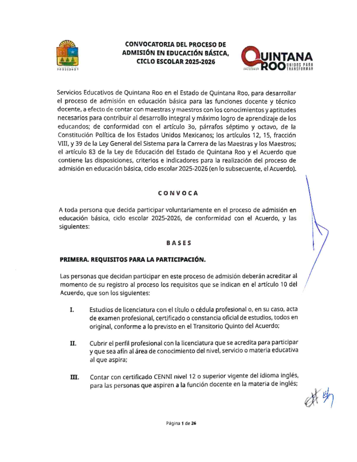 Convocatoria Quintana ROO - CONVOCATORIA DEL PROCESO DE ADMISIÓN EN ...