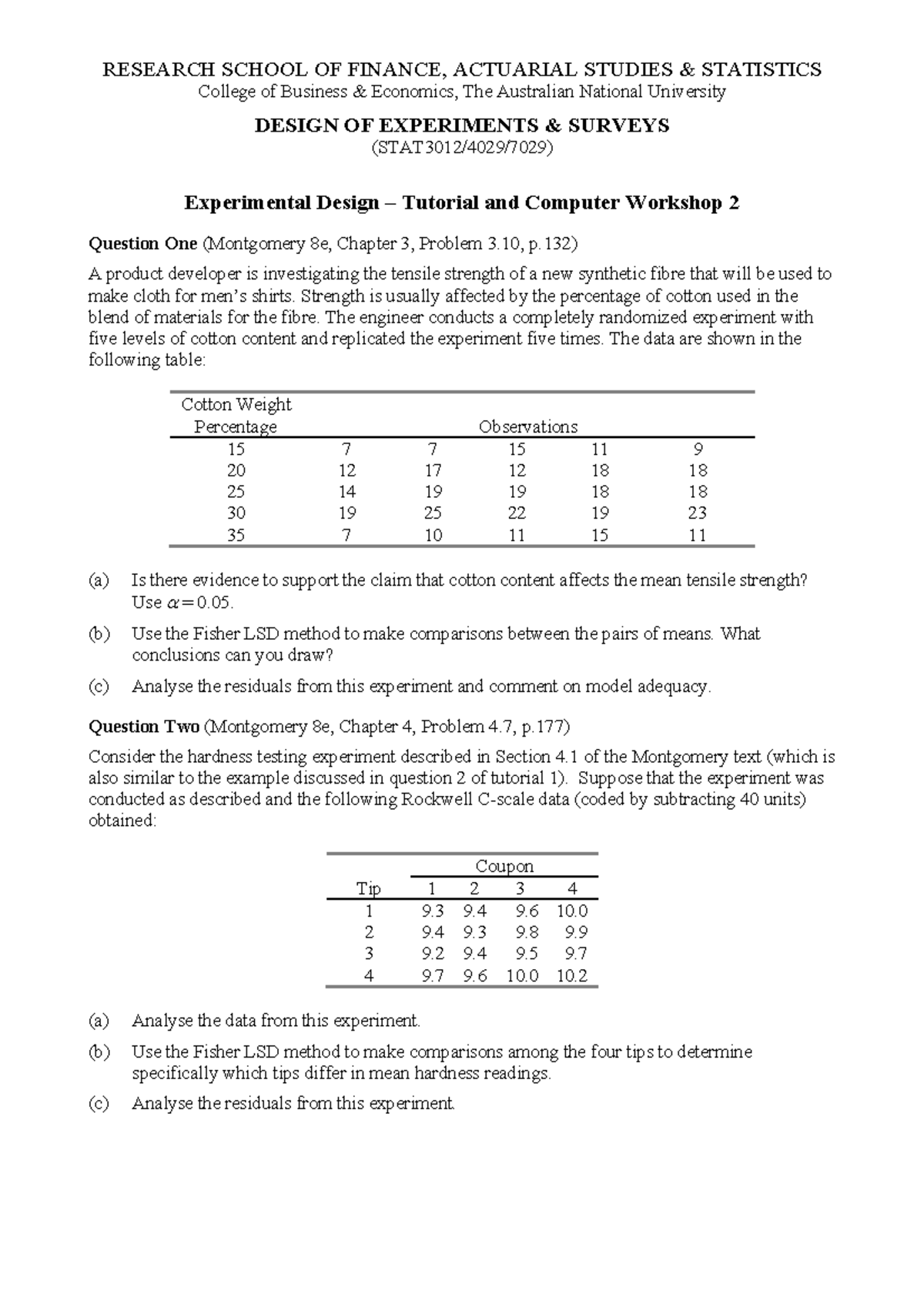 STAT3012/4029/7029 Experimental Design Tutorial Week 03 (02/07/22 ...