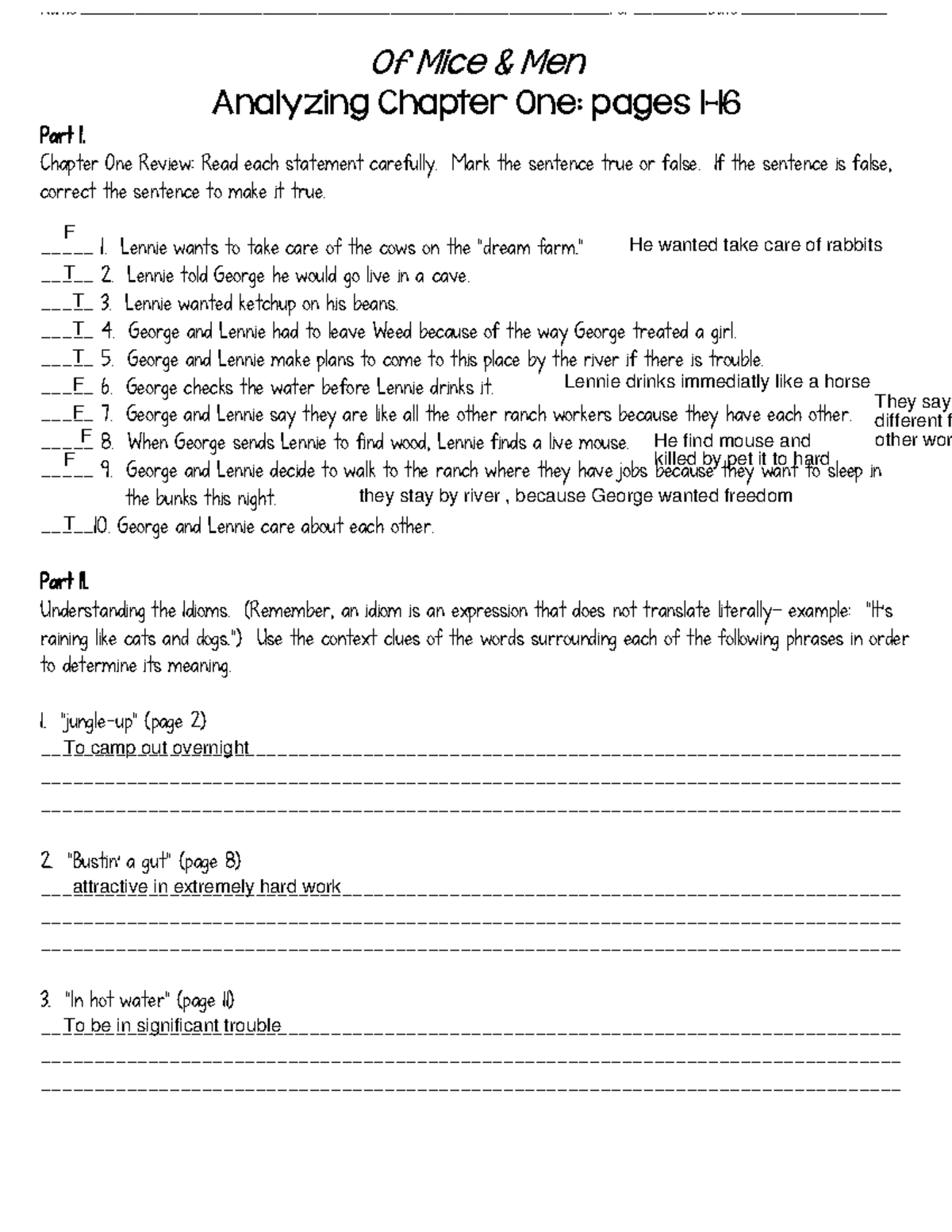 Of Mice and Men (ENG 101) Chapter One Review & Analysis - Studocu