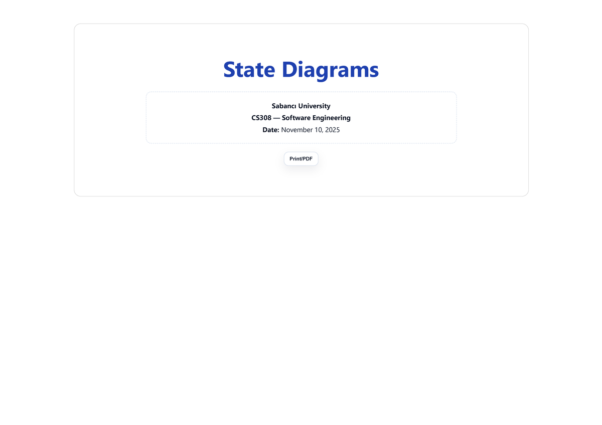 State and Activity Diagrams - CS308 Software Engineering Notes - Studocu
