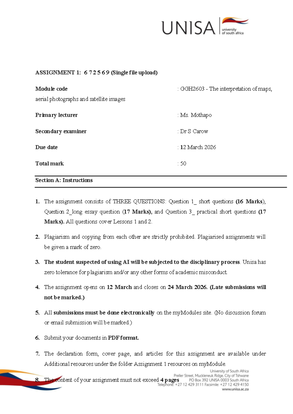 GGH2603 Assignment 1 Map Spatial Analysis 2026 Studocu Thumb 1200 1696 