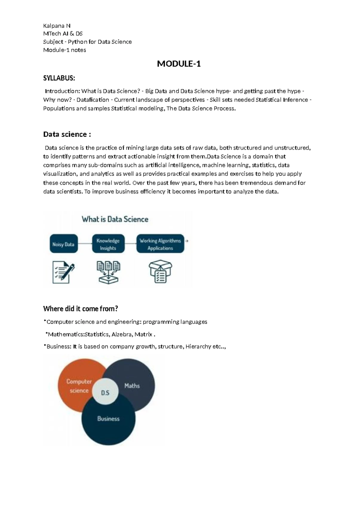 Python for Data Analysis 2nd module - MTech AI & DS Subject - Python ...