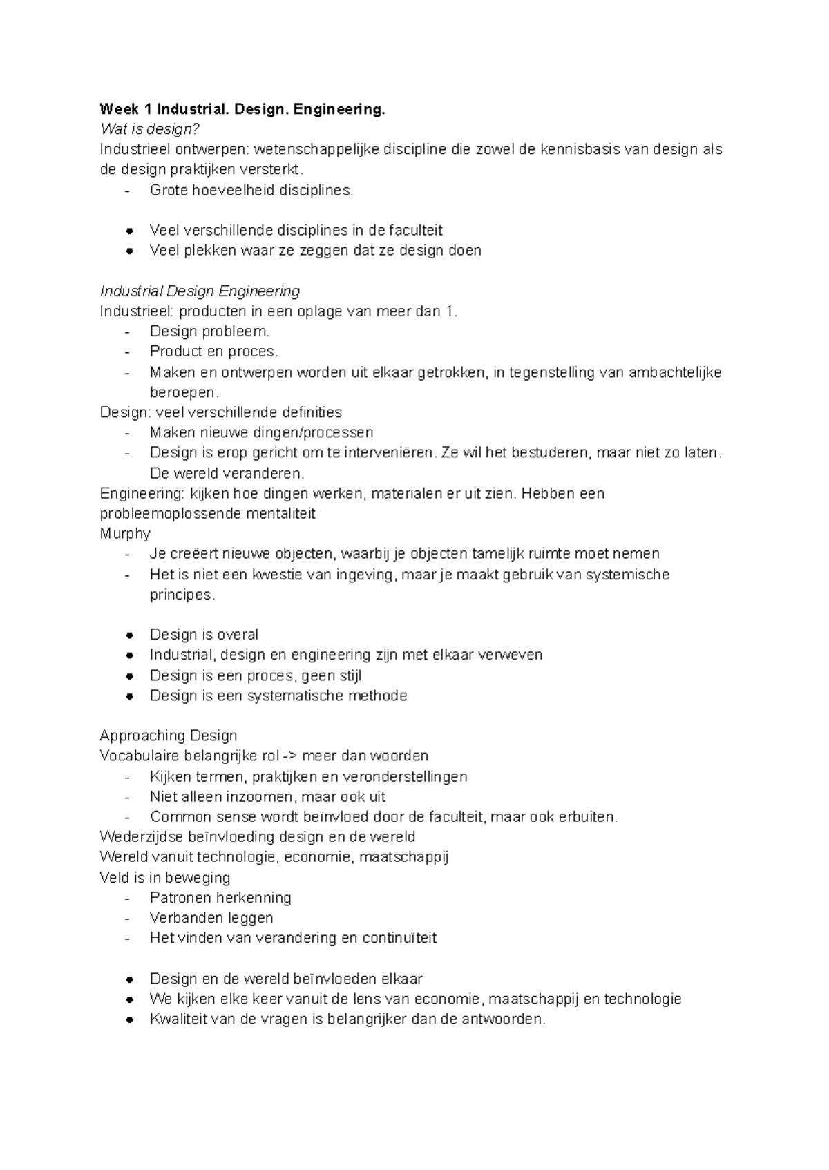 Understanding Design in Industrial Design Engineering (ID-101) Notes ...
