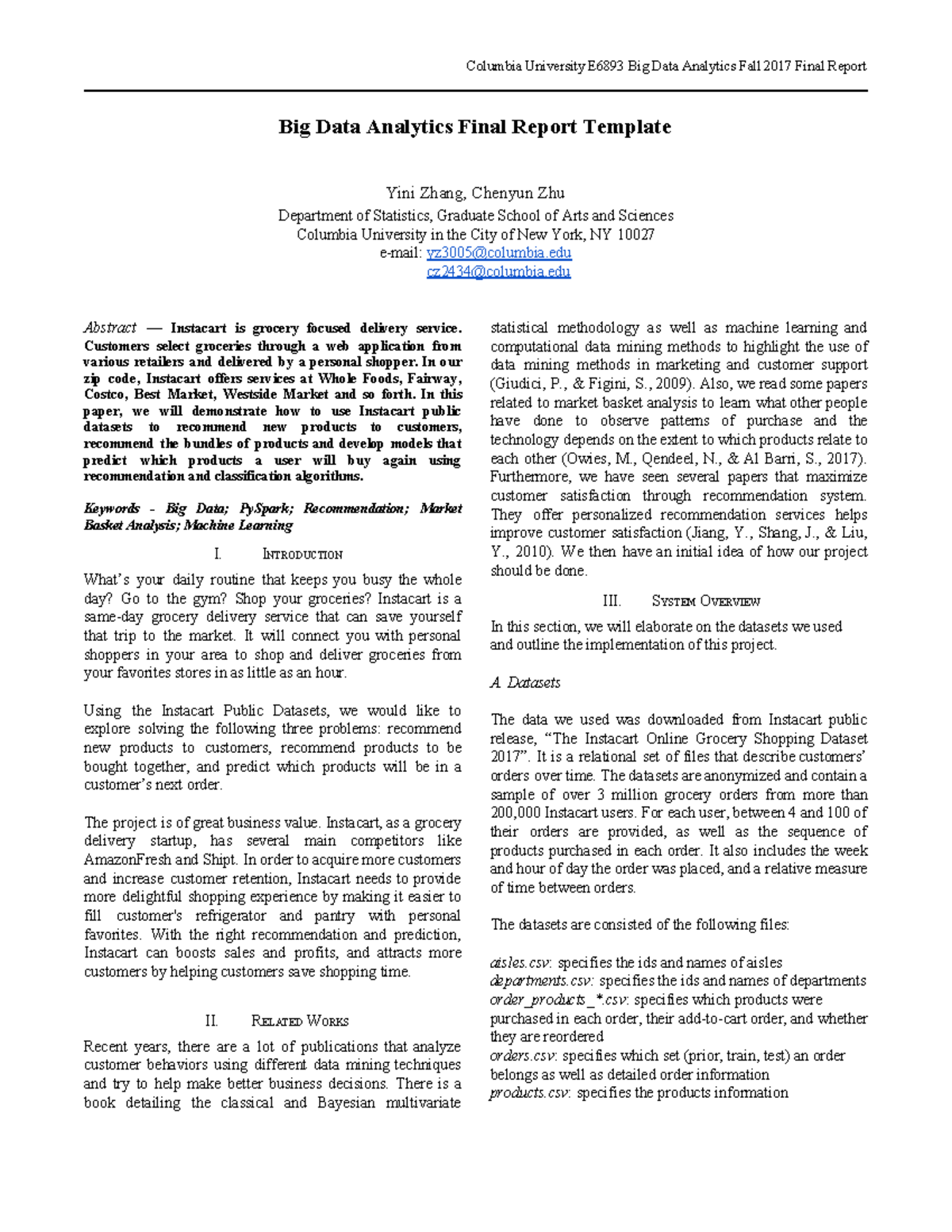 Market Basket Analysis Using Instacart Datasets: Insights ...