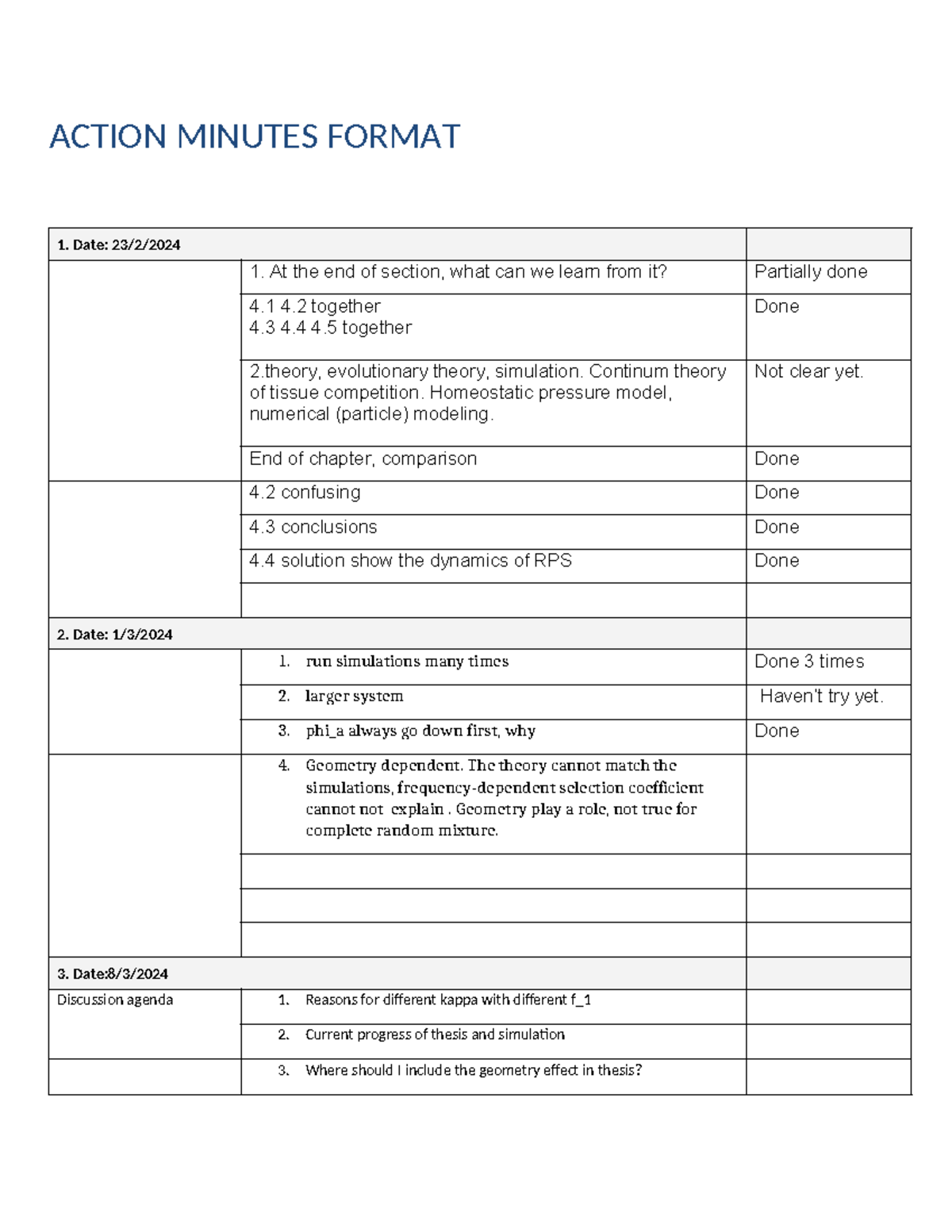 Action-Minutes-Format - ACTION MINUTES FORMAT 1. Date: 23/2/ 1. At the ...