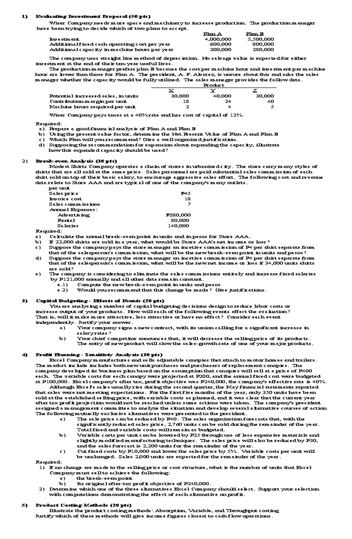 Practice Exercises for FABM 2: Comprehensive Income & Cash Flow - Studocu