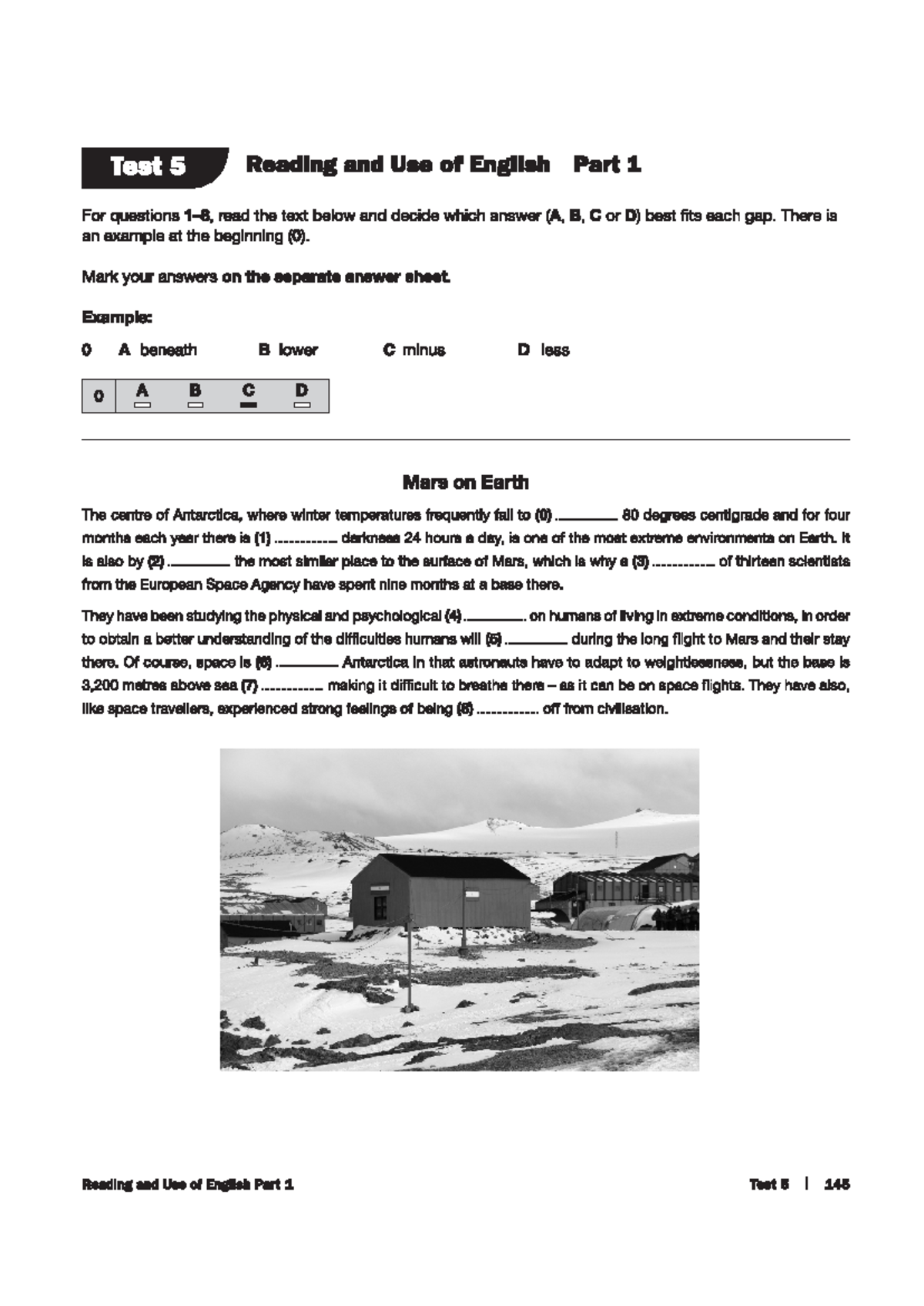 Test 5 - cambridge - Test 5 Reading and Use of English Part 1 For ...