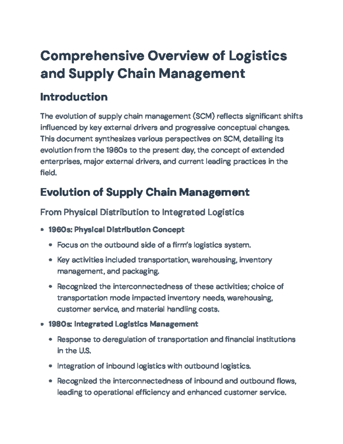 SCM 101: Comprehensive Overview of Logistics & Supply Chain Evolution ...