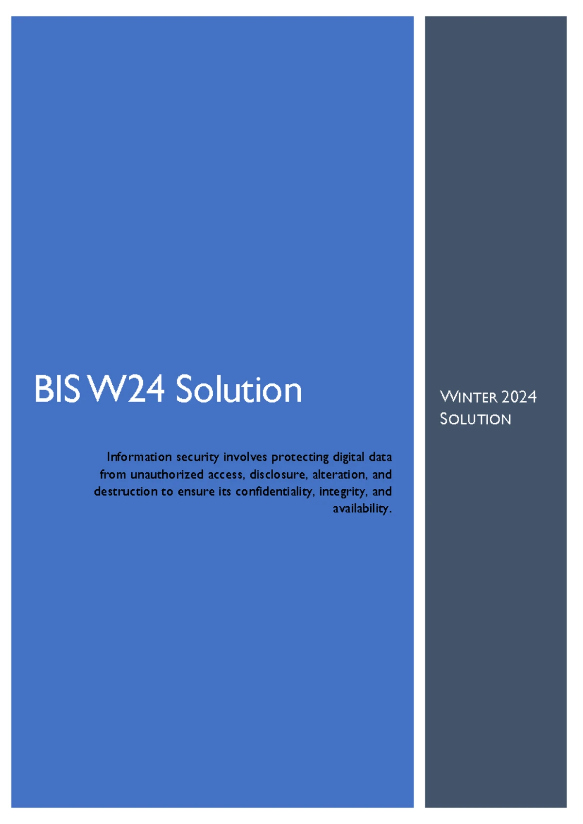 Basics of Information Security - Exam Answers (Subject Code: 4360702 ...