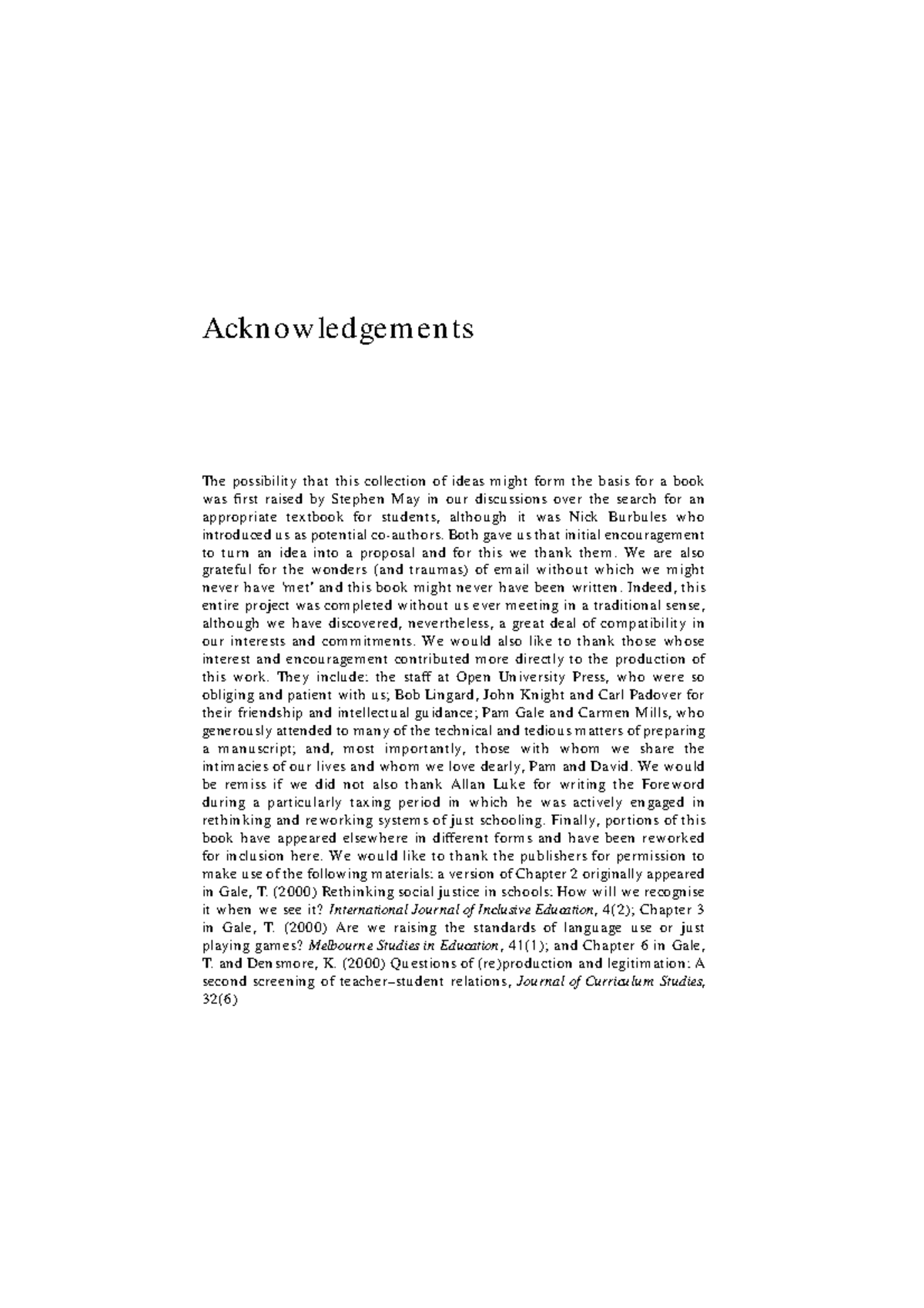 Acknowledgements for Input of Character into Space Study Document - Studocu