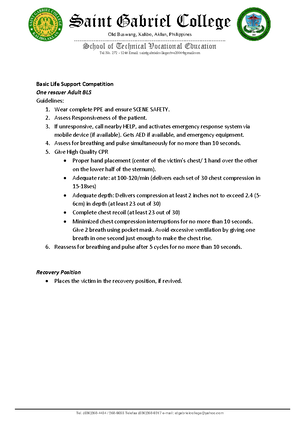 Firefighting and Standard First Aid Relay Guidlines - Saint Gabriel ...