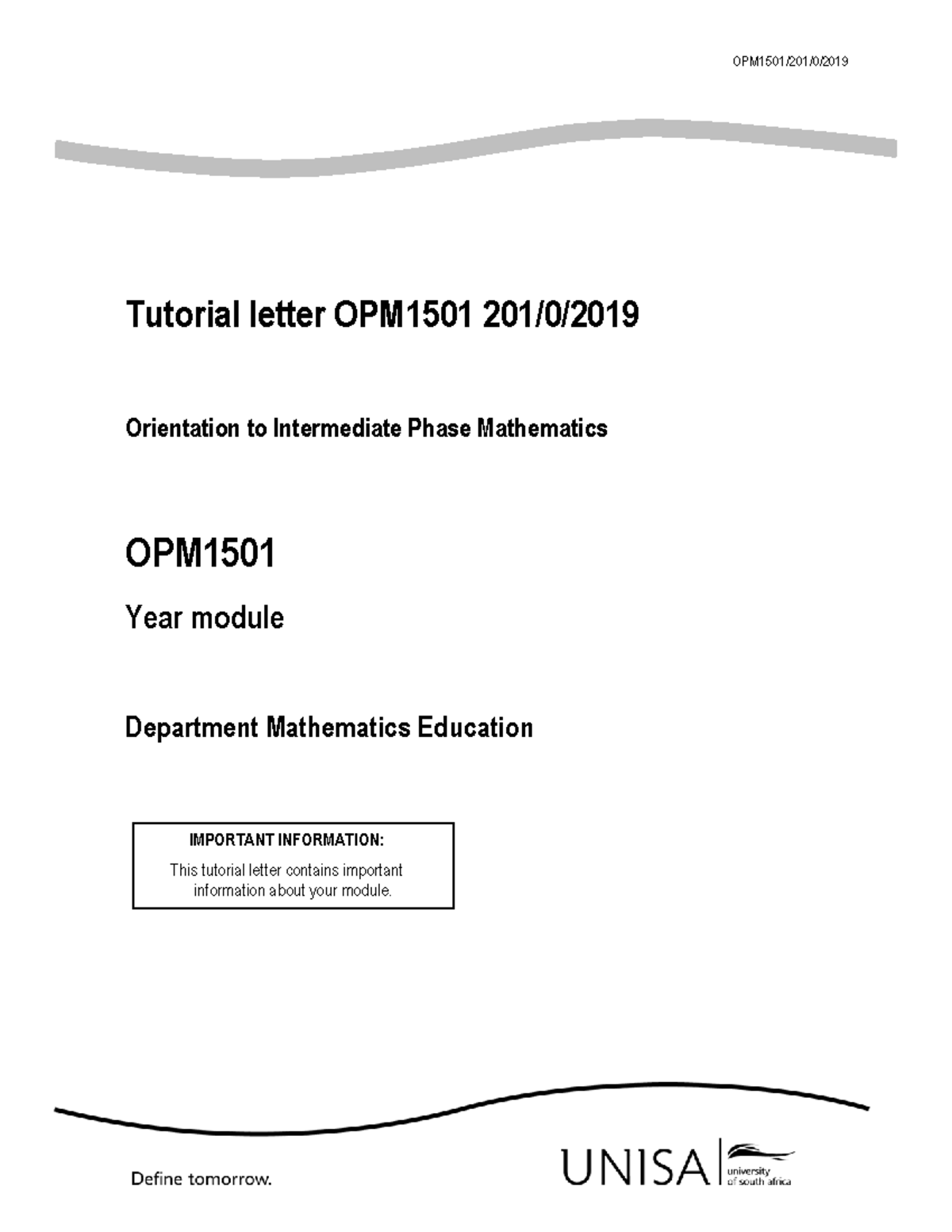 Tutorial Letter 201 2020 0 b - OPM1501/201/0/ Tutorial letter OPM1501 ...