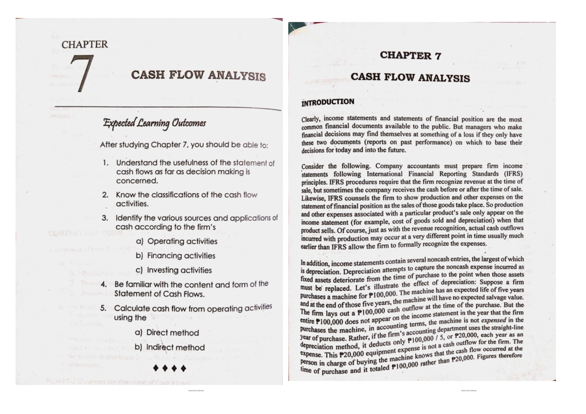 Cash Flow Analysis Cabrera - CHAPTER CHAPTER 7 7 CASH FLOW ANALYSIS ...