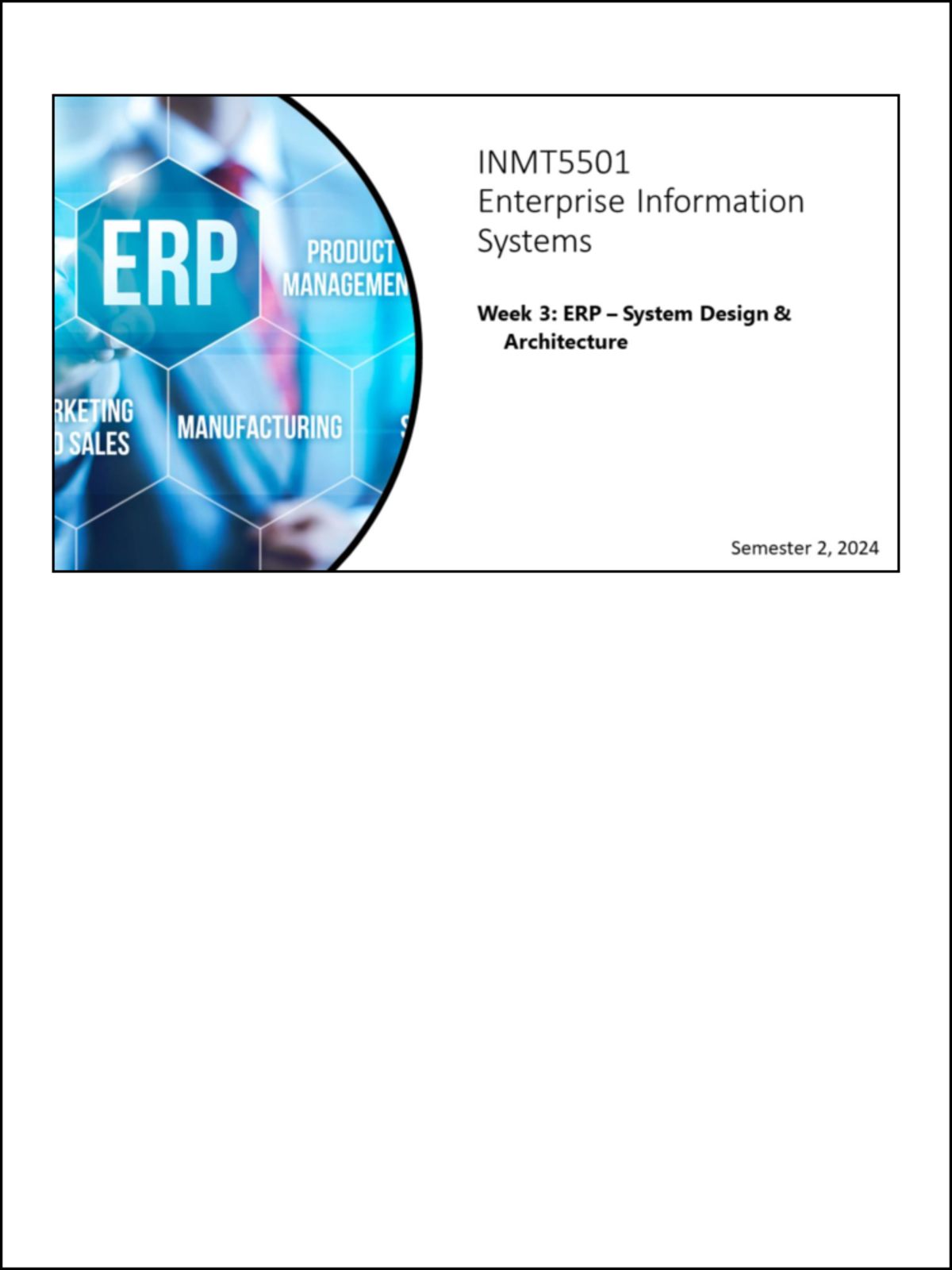 ERP 3 - Understanding Computer Architecture and ERP Systems - Studocu