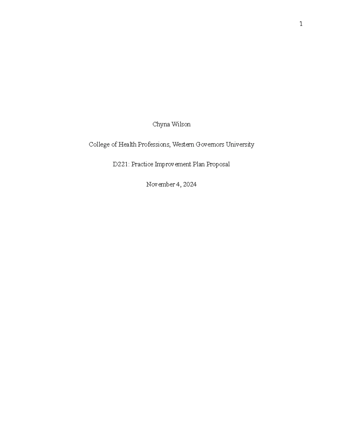 D221: Practice Improvement Plan Proposal for Reducing Patient Falls ...