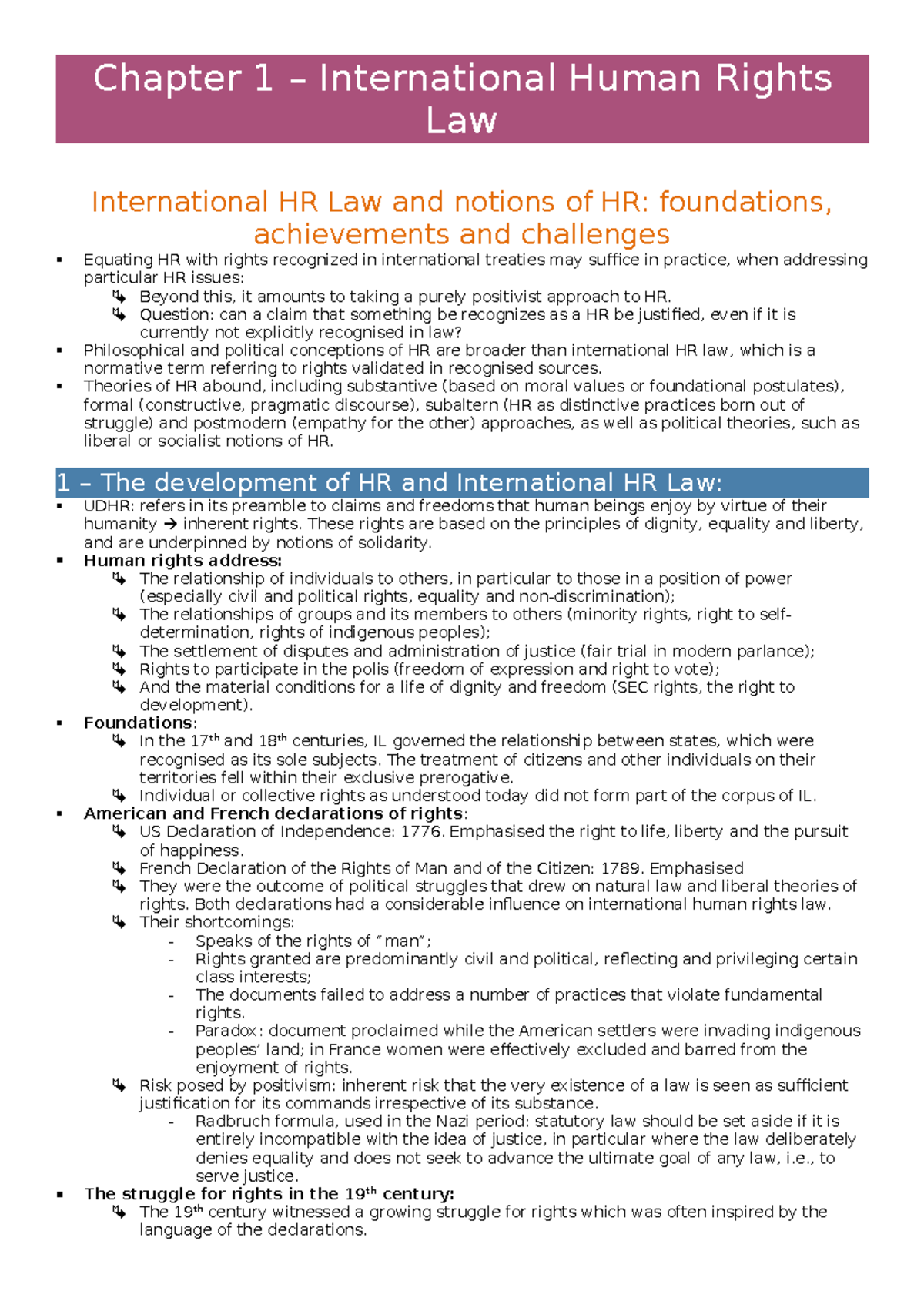 Chapter 1 - Int'l Human Rights Law: Foundational Achievements ...