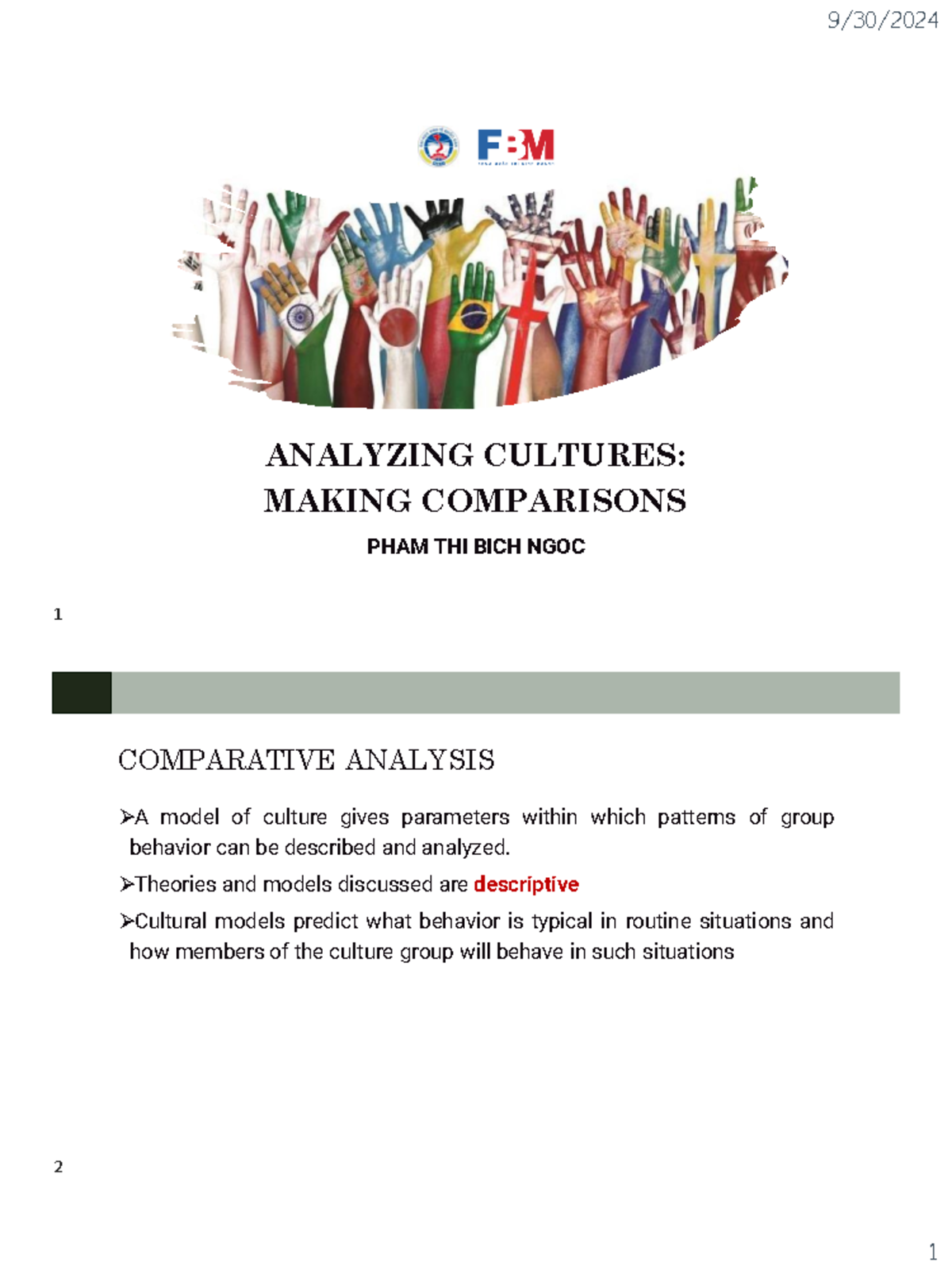 C2- National culture - this is CCM - ANALYZING CULTURES: MAKING ...