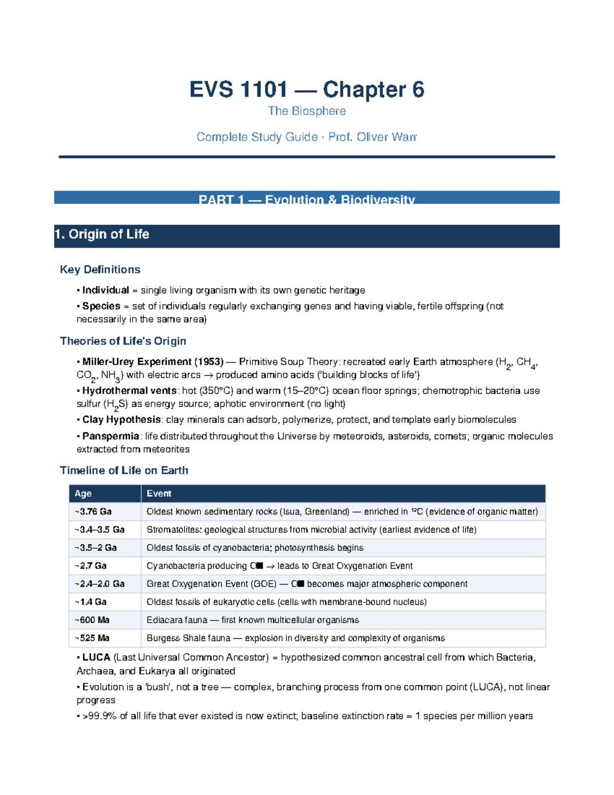 EVS 1101 Chapter 6 The Biosphere Study Guide for Final Exam - Studocu