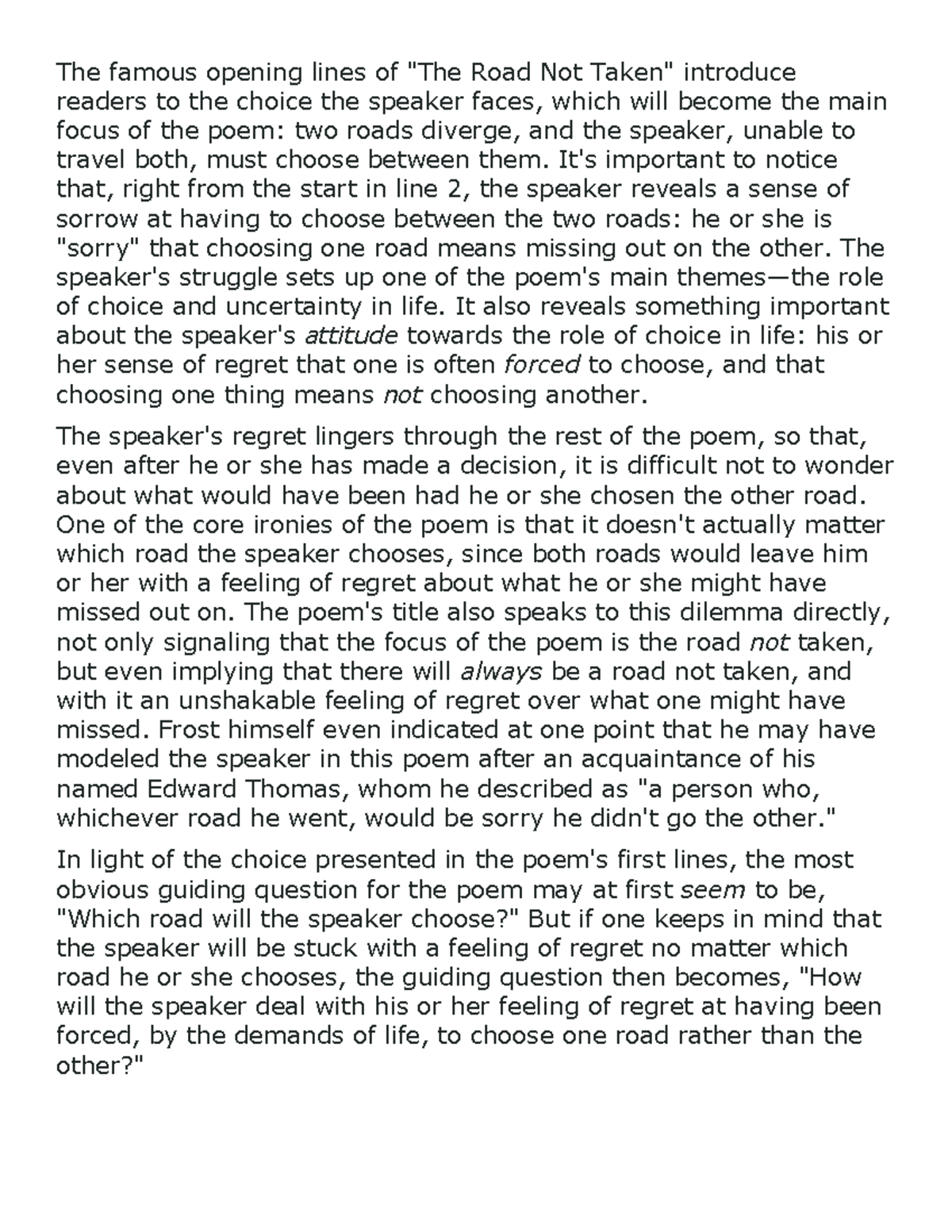 The road not taken bybrobert frost - The famous opening lines of "The ...