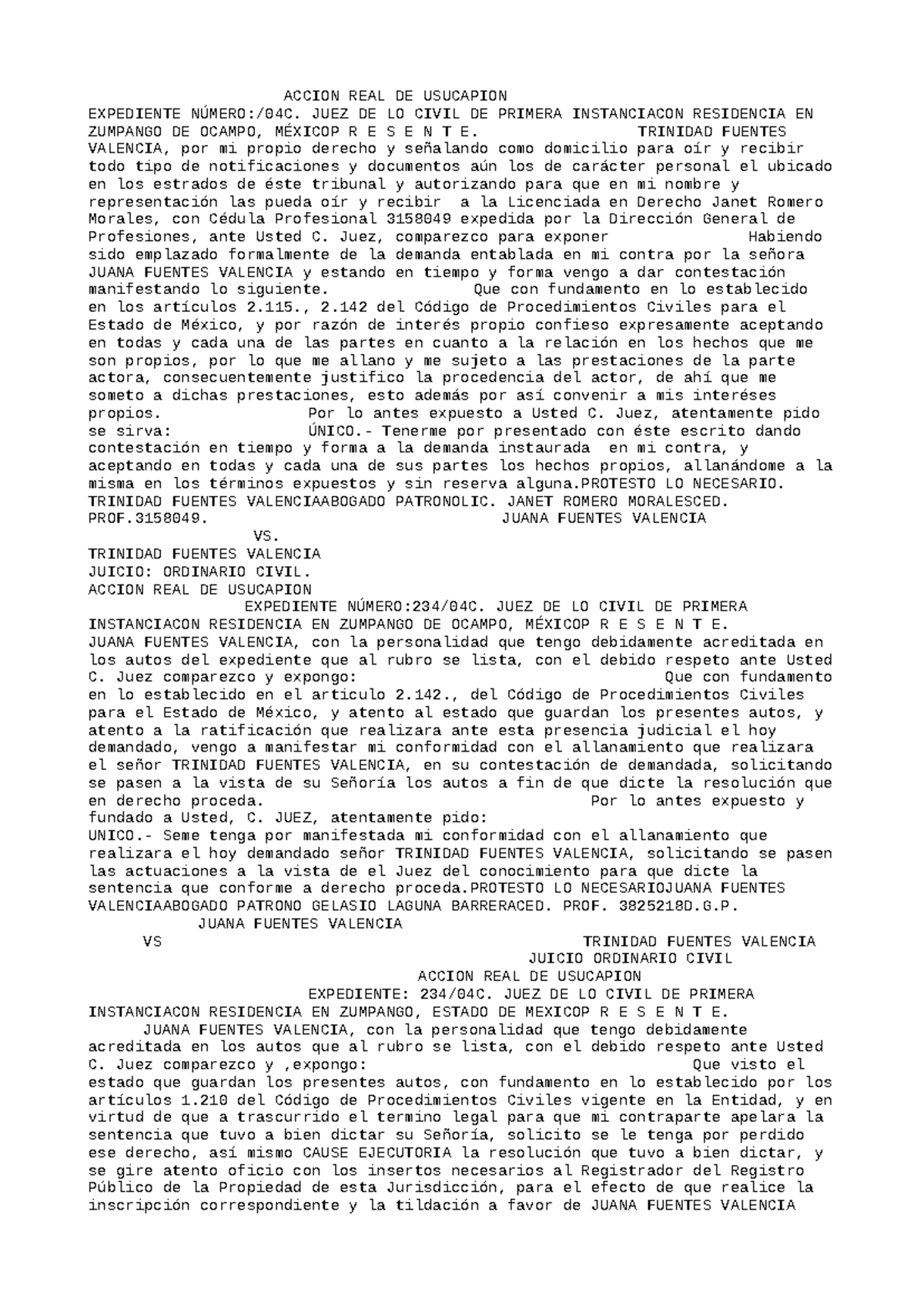 ACC 362-04: Contestación de Agravios en Juicio Ordinario Civil de ...